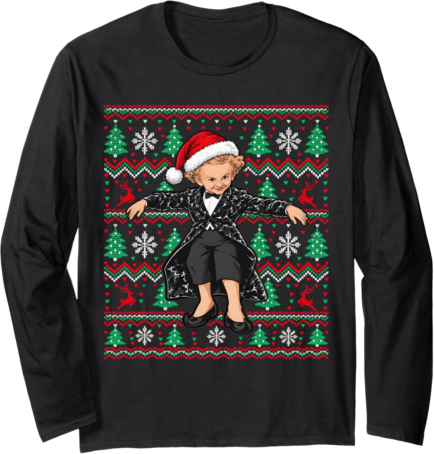 Funny Tiptoeing Rumpelstiltskin Meme Ugly Christmas Sweater Long Sleeve T-Shirt - Trending POD product with BSR 1,202,994