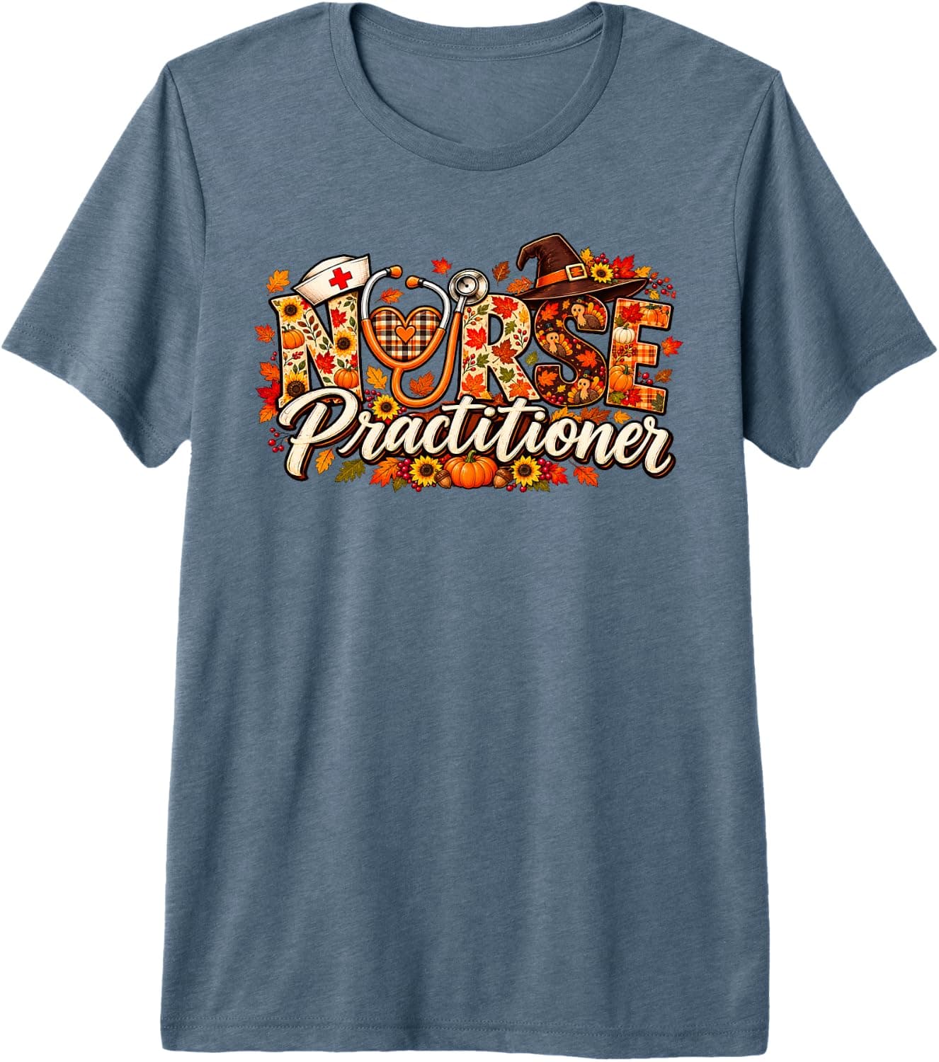 Cute Nurse Practitioner Thanksgiving Fall Autumn Costume Premium Tri-Blend T-Shirt - Trending POD product with BSR 1,965,924