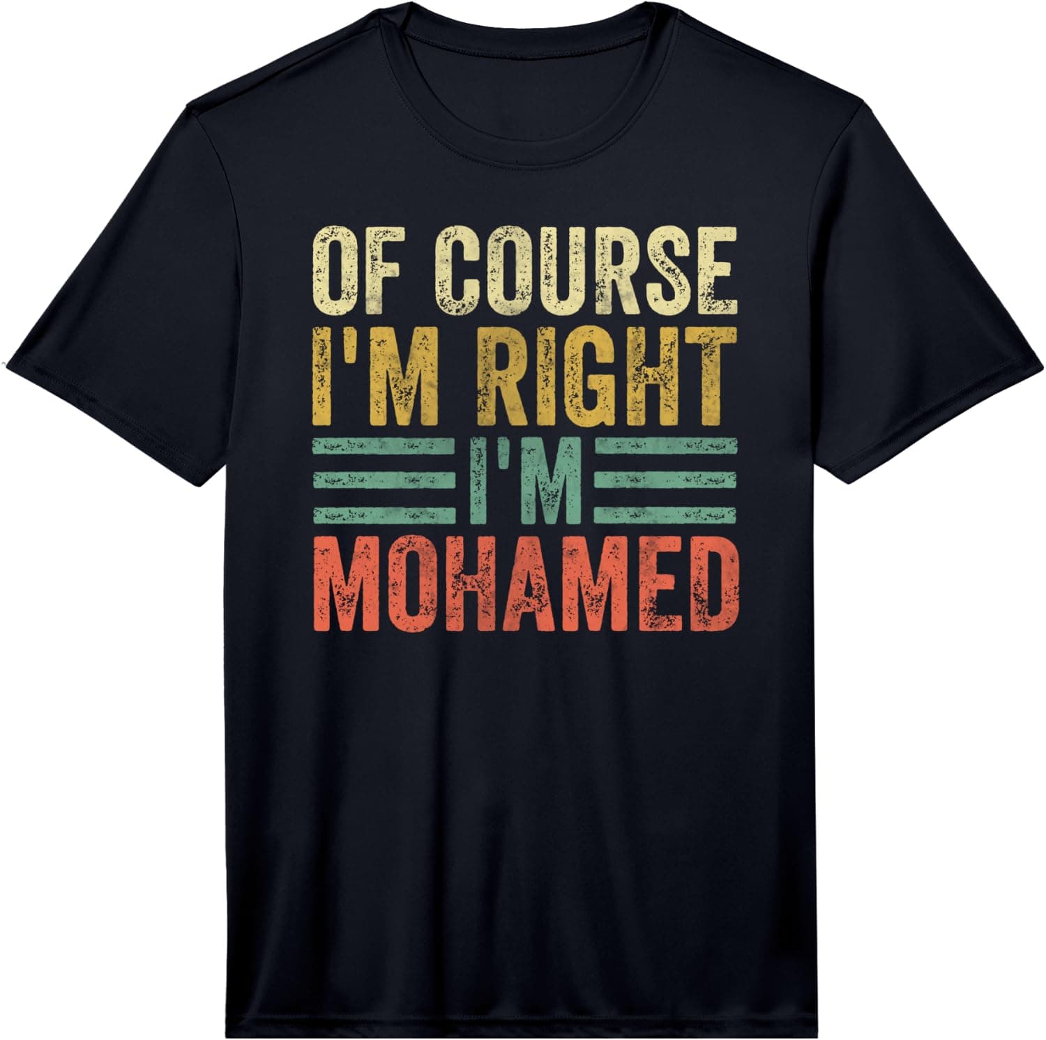 of Course I'm Right I'm Mohamed Personalized First Name Performance T-Shirt - Trending Amazon merch on demand shirt with BSR 1,028,388