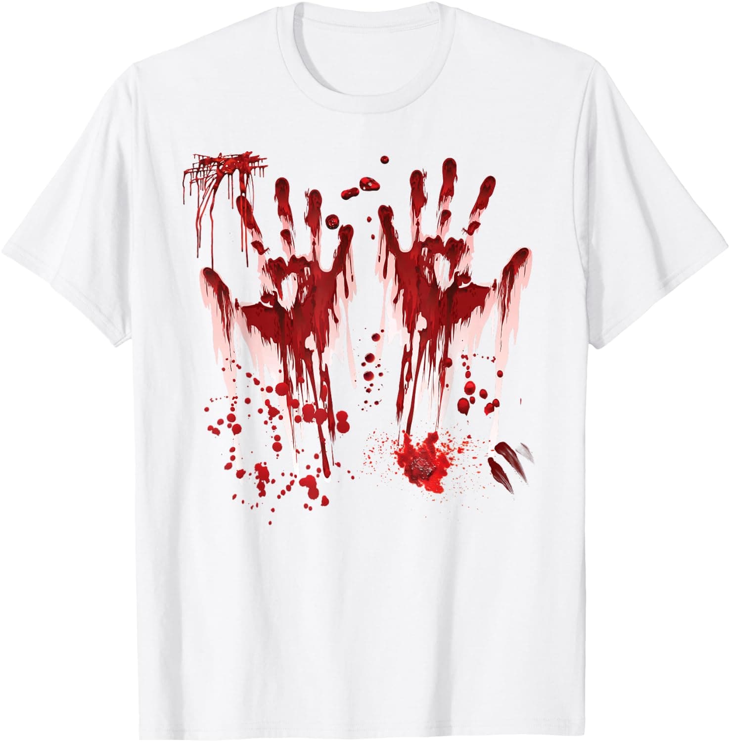 Halloween Bloody Hands Blood Splatter Costume Zombie Blood T-Shirt - Trending Amazon merch on demand shirt with BSR 741,198