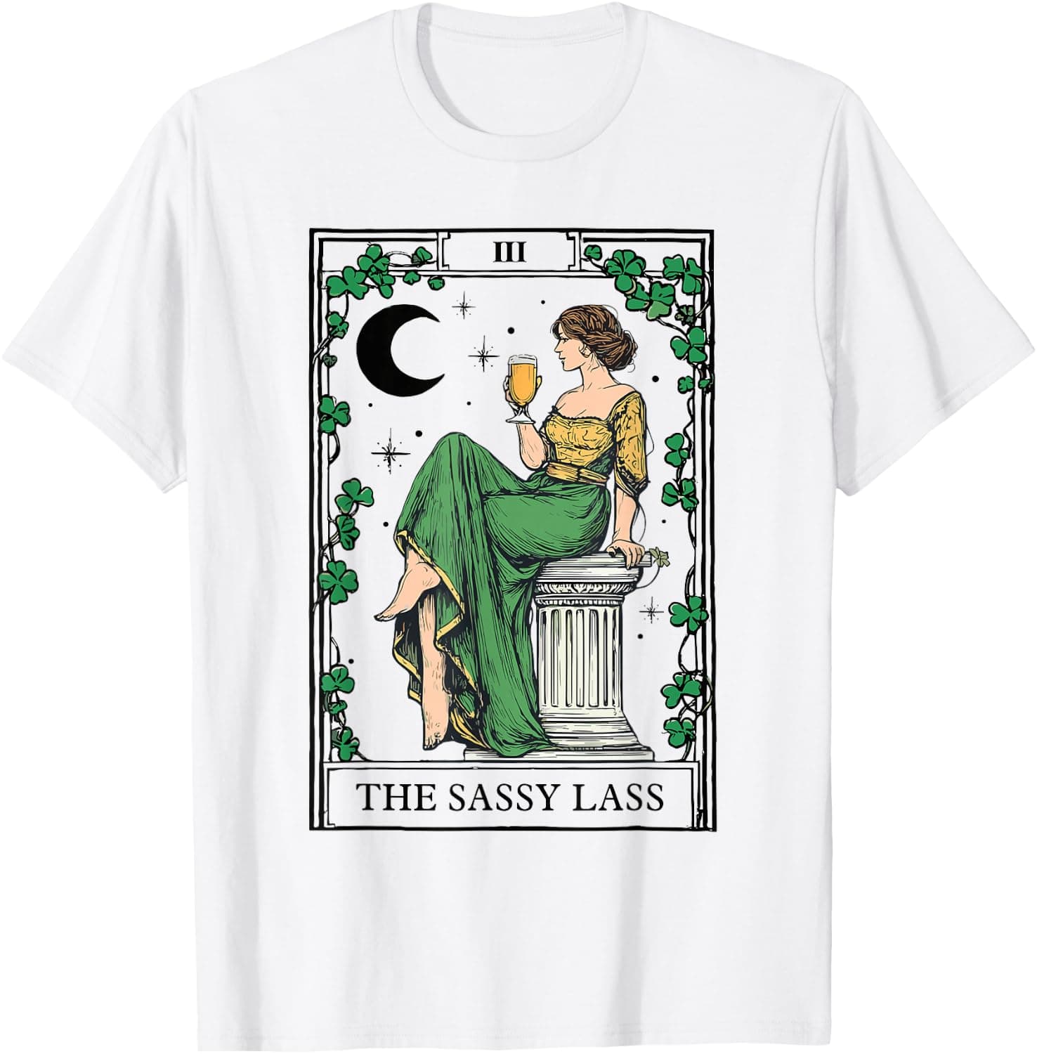 The Sassy Lass St Patrick’s Day Irish Tarot Card Womens T-Shirt - Trending POD product with BSR 183,947