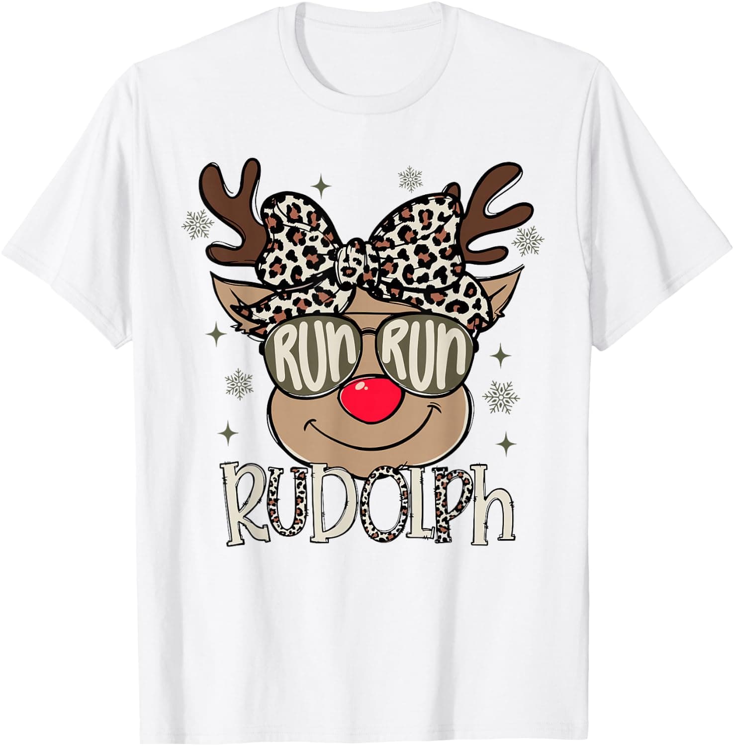 Run Rudolph Santa's Reindeer Christmas Camo Girls Toddlers T-Shirt - Trending POD product with BSR 233,693