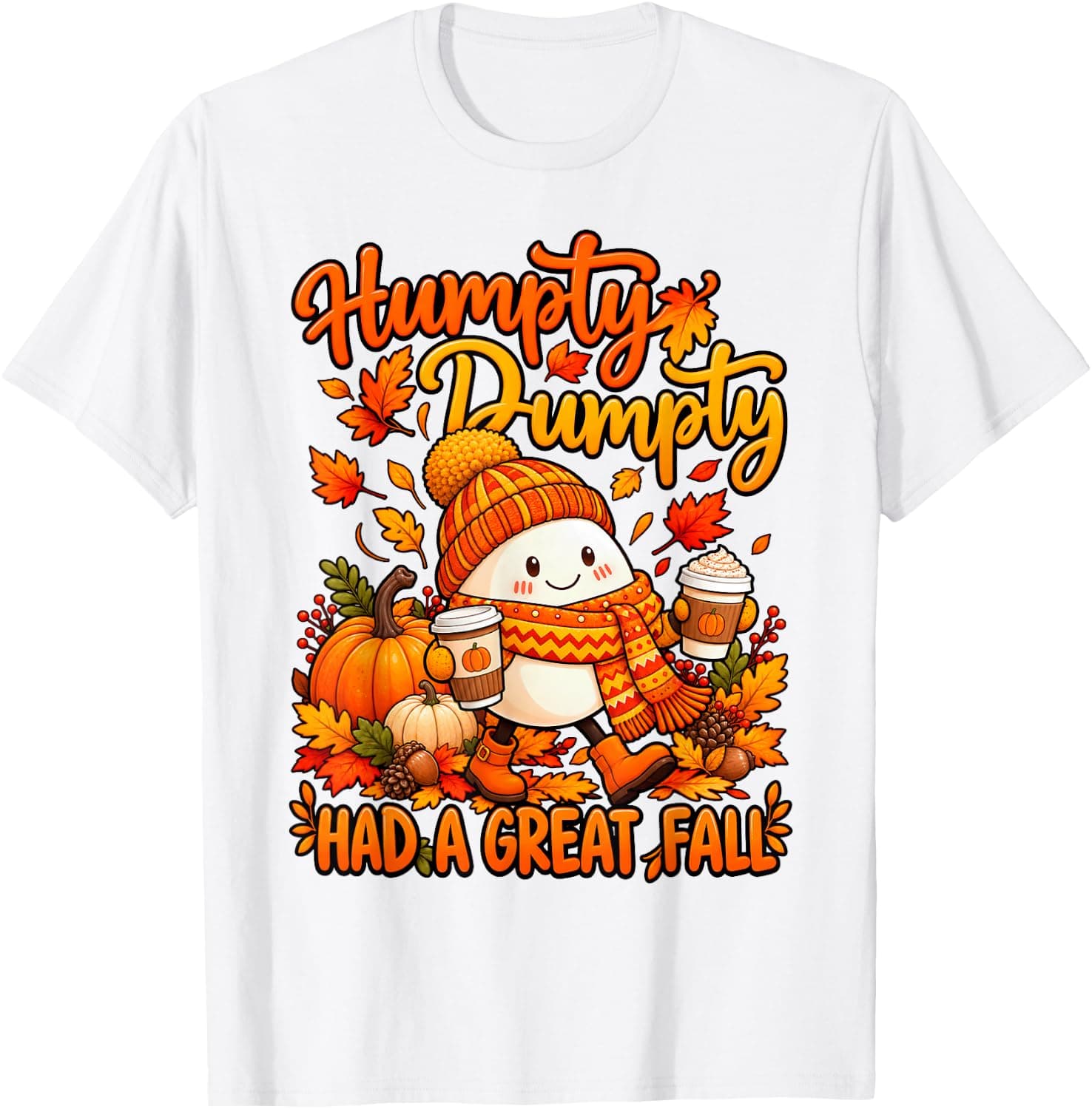 Humpty Dumpty Had A Great Fall Thanksgiving Autumn Halloween T-Shirt - Trending Amazon merch on demand shirt with BSR 794,639