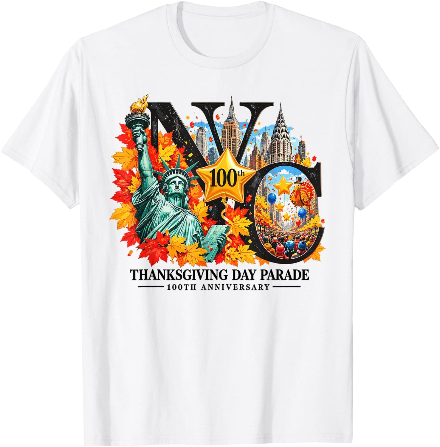 100th Thanksgiving Day Parade NYC Fall Turkey T-Shirt - Trending Amazon merch on demand shirt with BSR 1,348,827