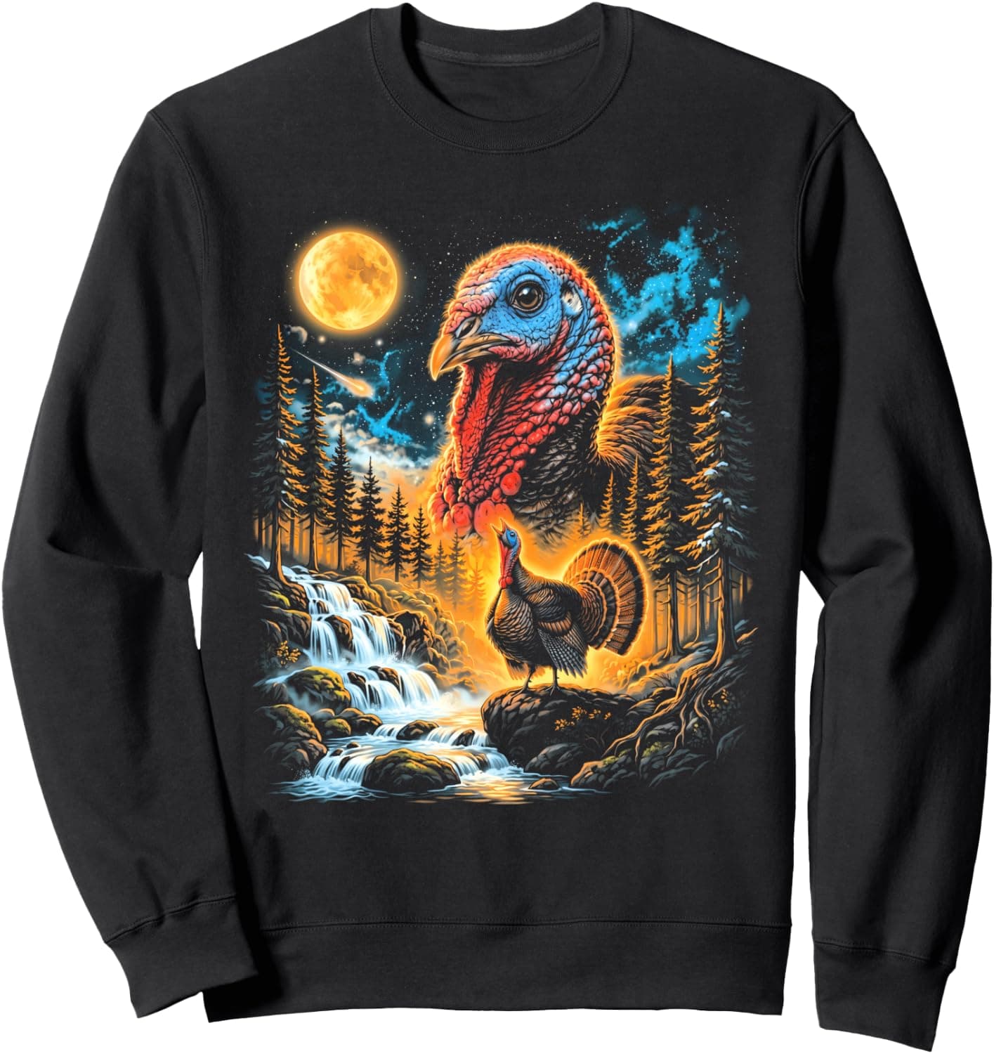 Vintage Turkey Howling To The Moon Funny Thanksgiving Sweatshirt - Trending Amazon merch on demand shirt with BSR 577,425