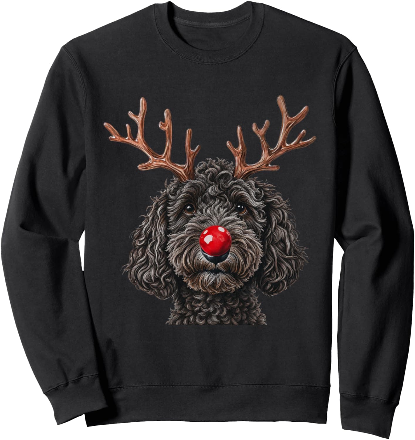 Cute Black Goldendoodle Reindeer Christmas Golden Doodle Sweatshirt - Trending Amazon merch on demand shirt with BSR 1,269,797