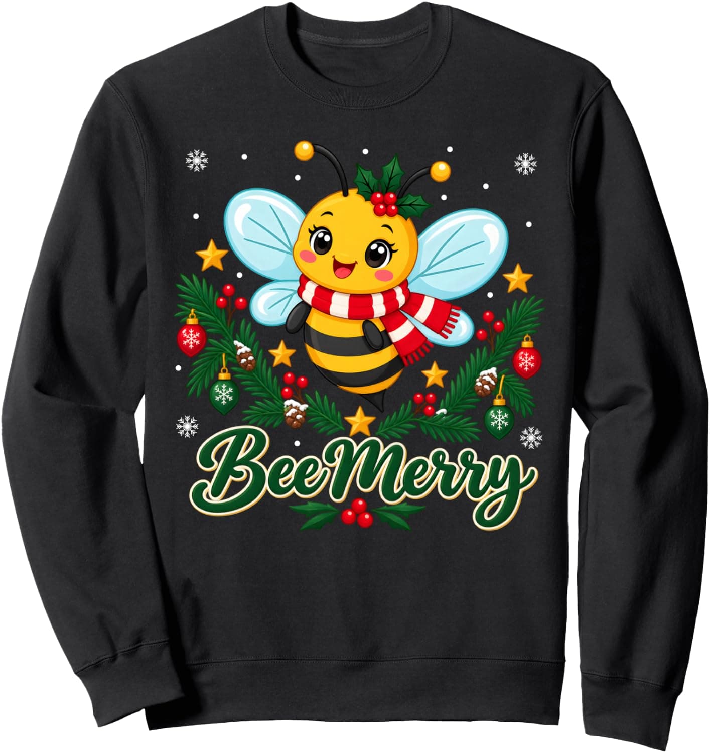 Cute Bee Merry Christmas Bees Sweatshirt - Trending POD product with BSR 1,275,953