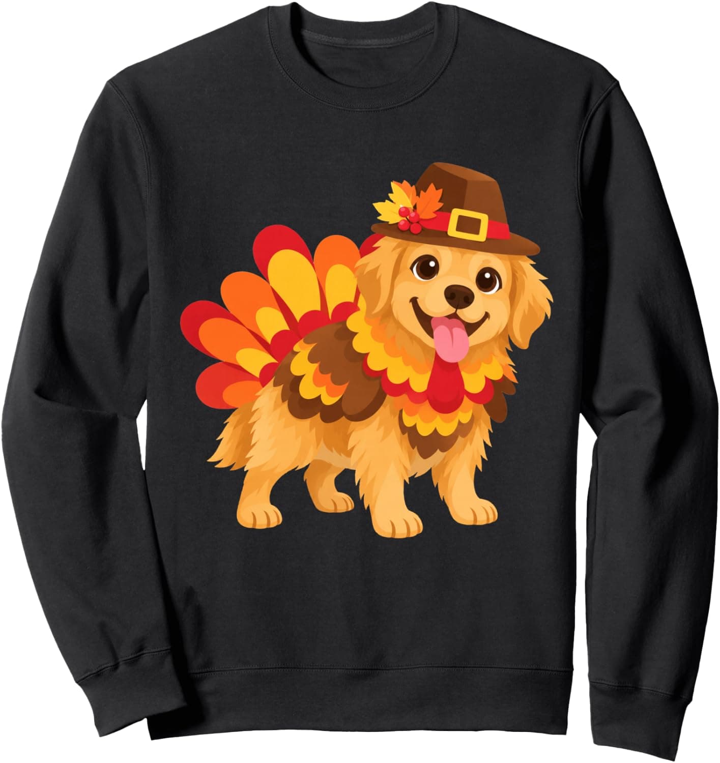Turkey Golden Retriever Women Men Dog Lovers Thanksgiving Sweatshirt - Trending Amazon merch on demand shirt with BSR 1,348,270