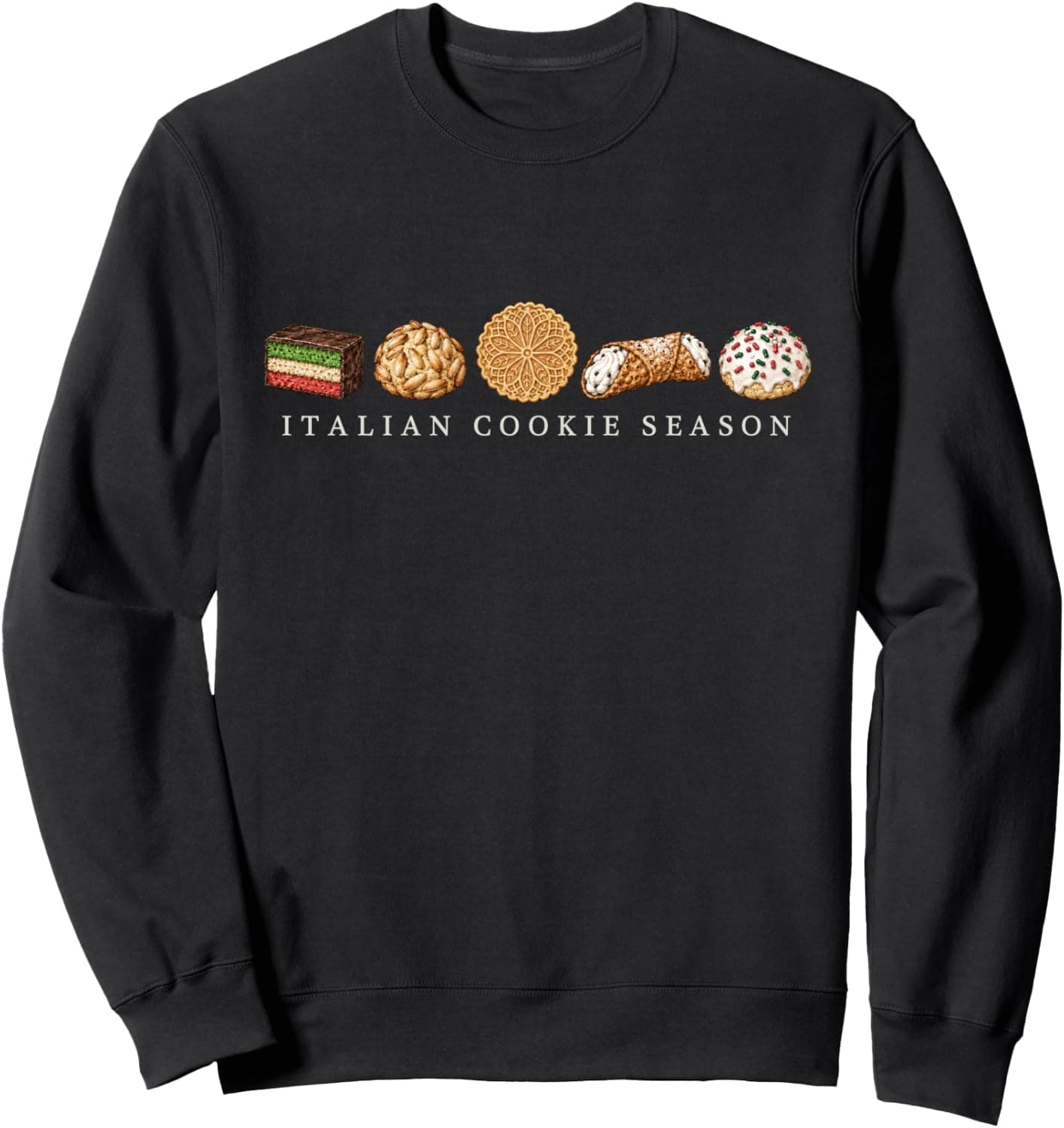 Retro Funny Italian Christmas Cookie Lovers Baking Xmas Sweatshirt - Trending Amazon merch on demand shirt with BSR 2,117,251