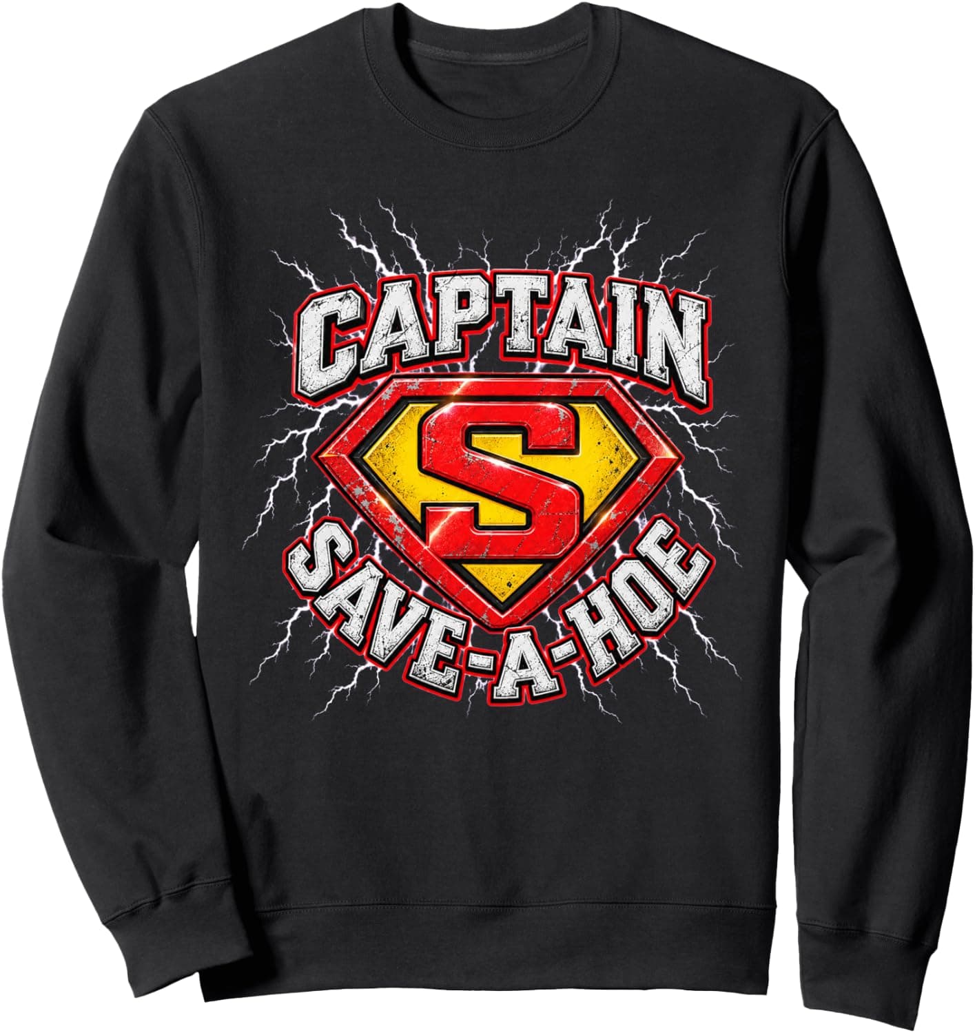 Captain Save A Hoe Funny Comic Costume Halloween Shirt Mens Sweatshirt - Trending Amazon merch on demand shirt with BSR 837,767