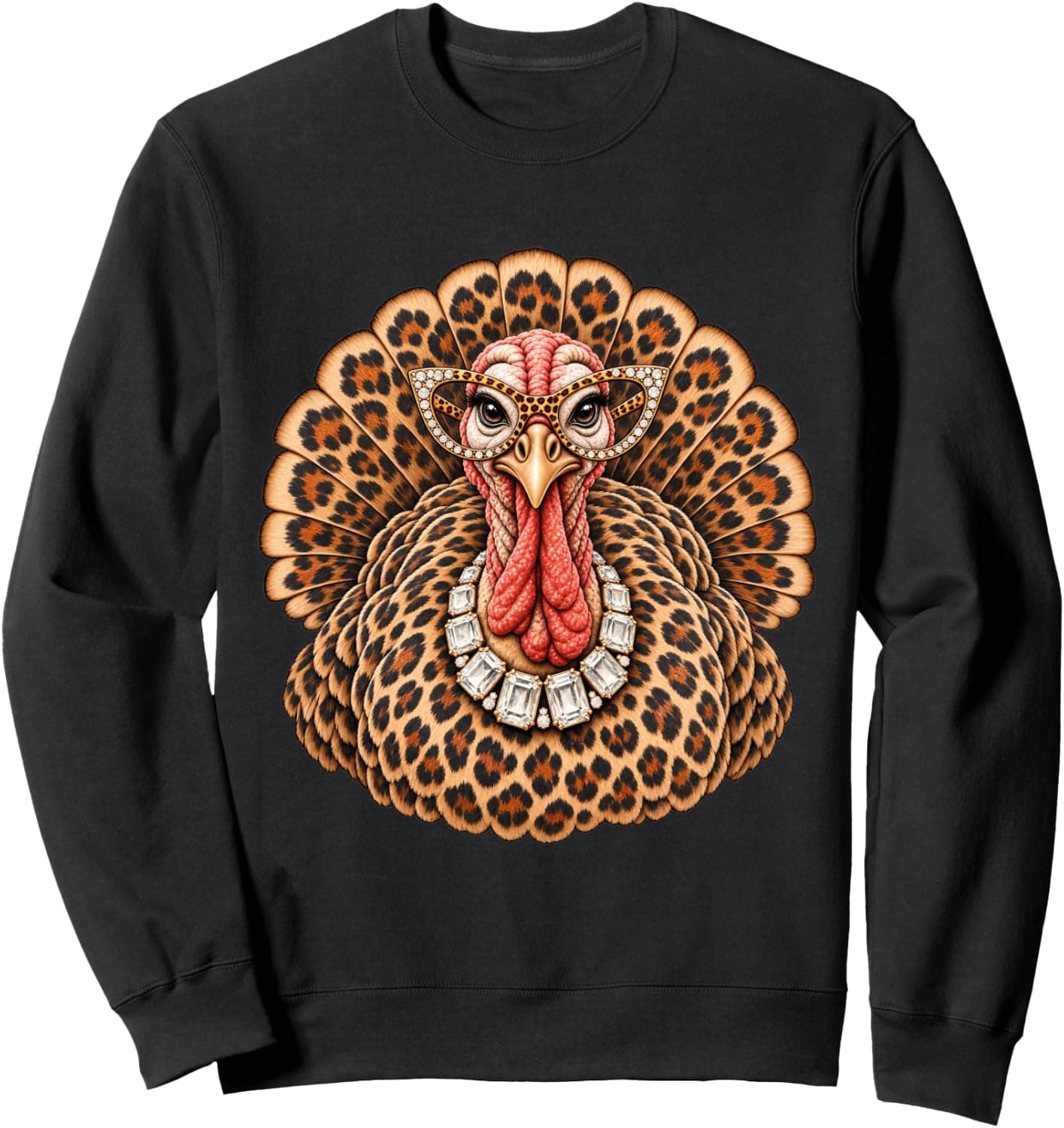 Leopard Turkey Bling Diva Thanksgiving Women Fall Season Sweatshirt - Trending Amazon merch on demand shirt with BSR 1,504,952