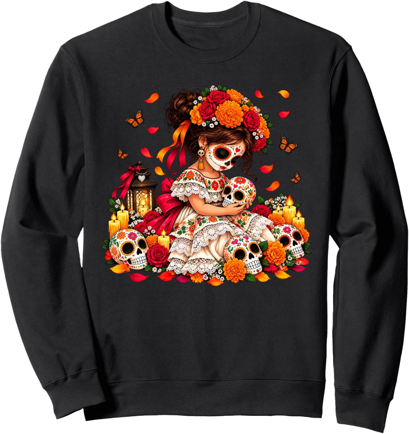 De Los Muertos La Catrina Sugar Skull Women Day of the Dead Sweatshirt - Trending POD product with BSR 1,329,506