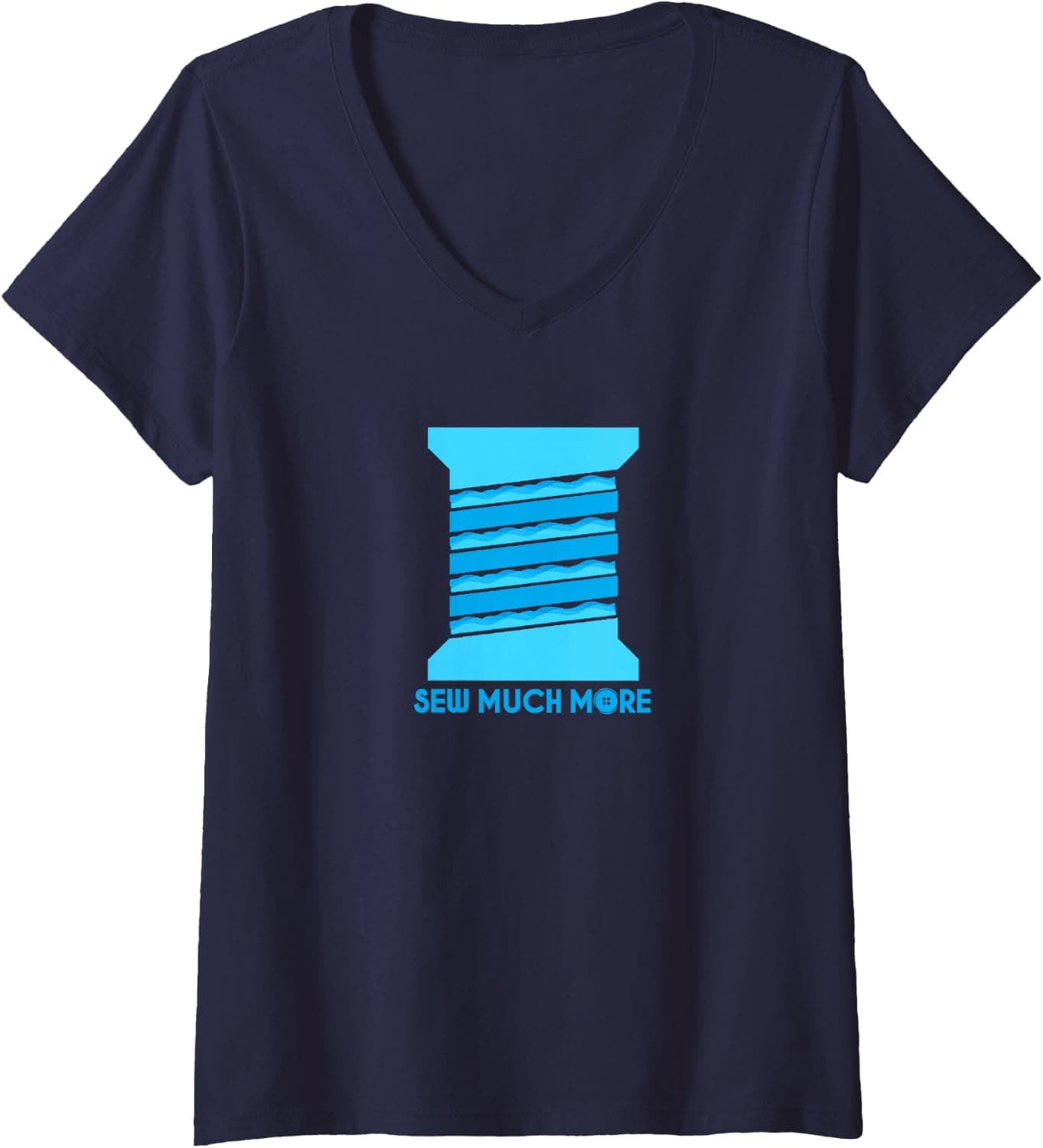 Women's Sew Much More Summer Camp Blue Thread Water Cabin V-Neck T-Shirt - Trending Amazon merch on demand shirt with BSR 1,751,898