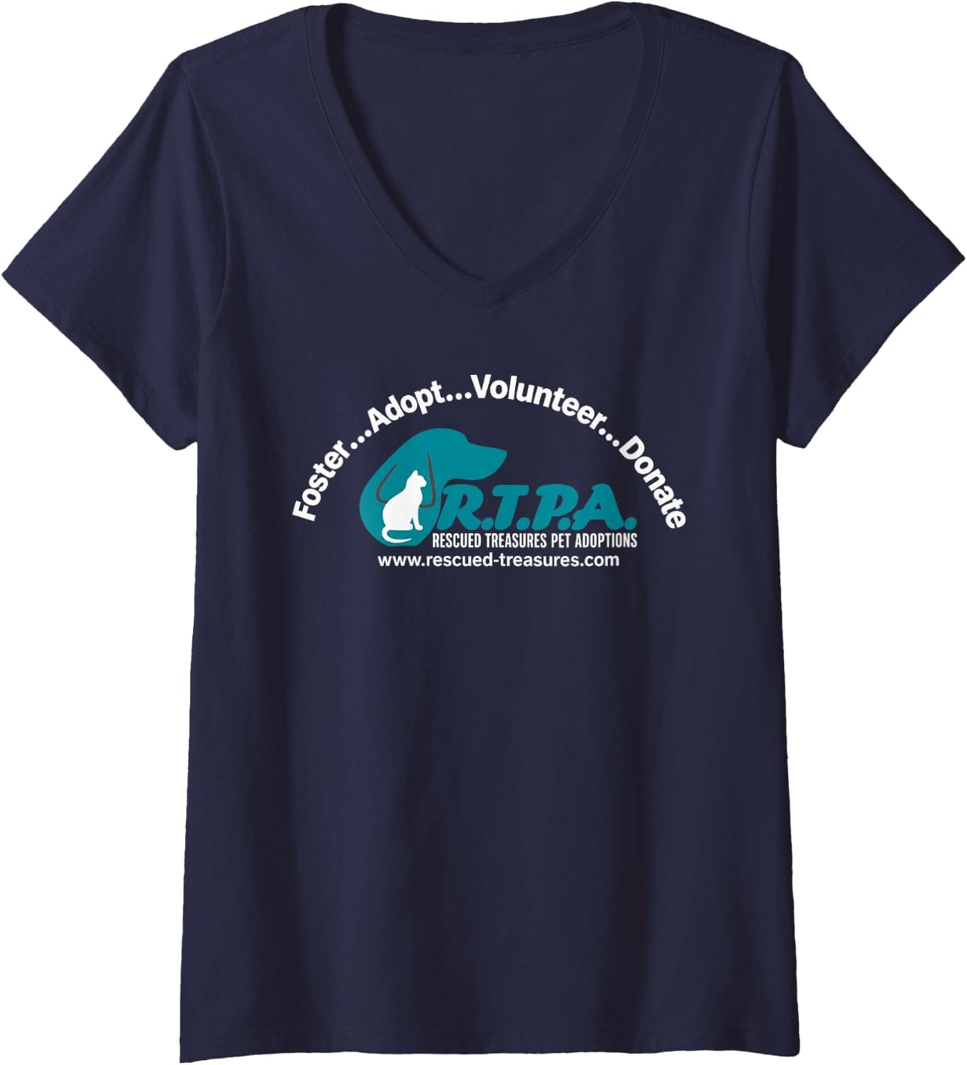 Women's Rescued Treasures Foster Adopt Volunteer Donate V-Neck T-Shirt - Trending POD product with BSR 995,202