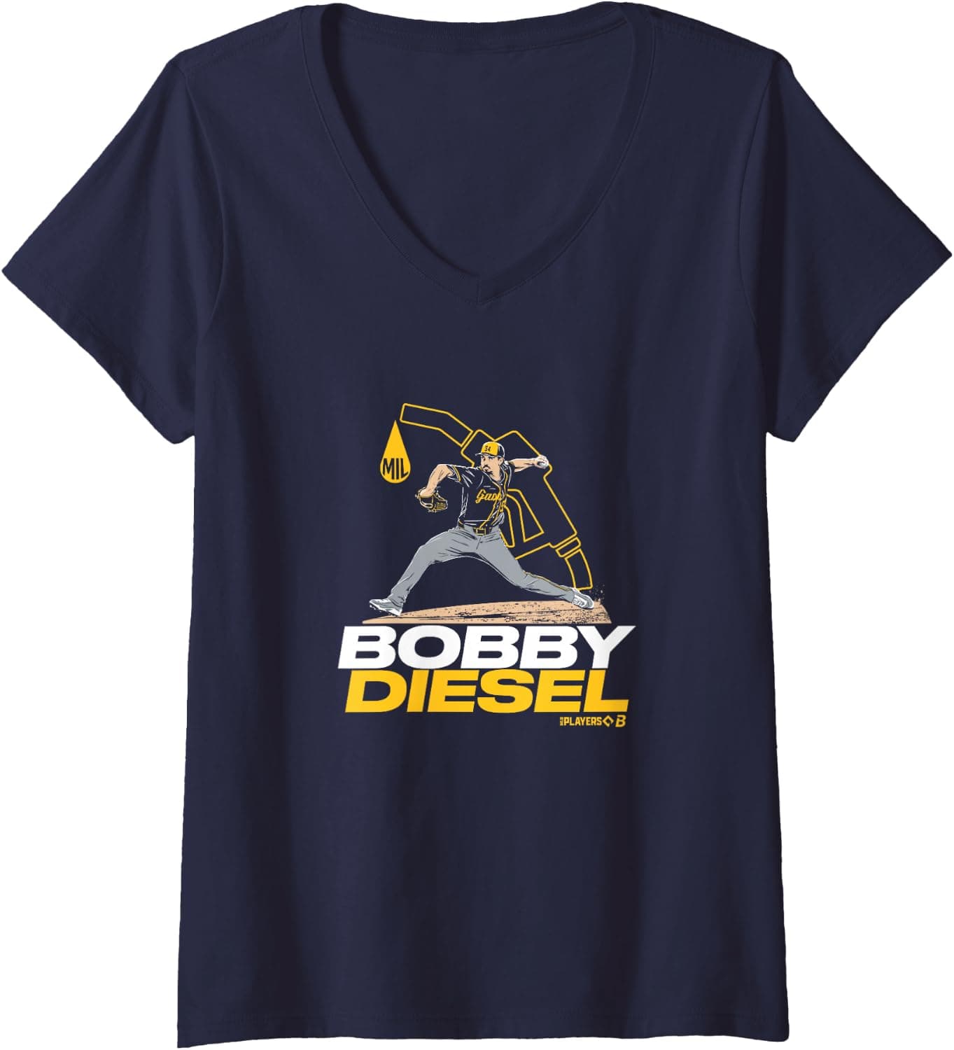 Women's Robert Gasser - Bobby Diesel - Milwaukee Baseball V-Neck T-Shirt - Trending Amazon merch on demand shirt with BSR 1,818,931