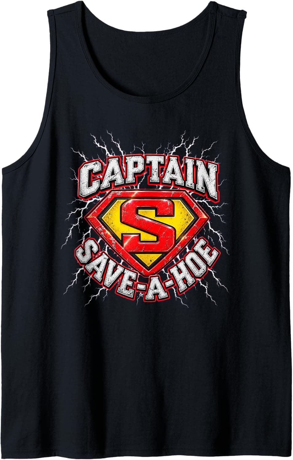 Captain Save A Hoe Funny Comic Costume Halloween Shirt Mens Sleeveless Tank Top - Trending Amazon merch on demand shirt with BSR 1,290,466