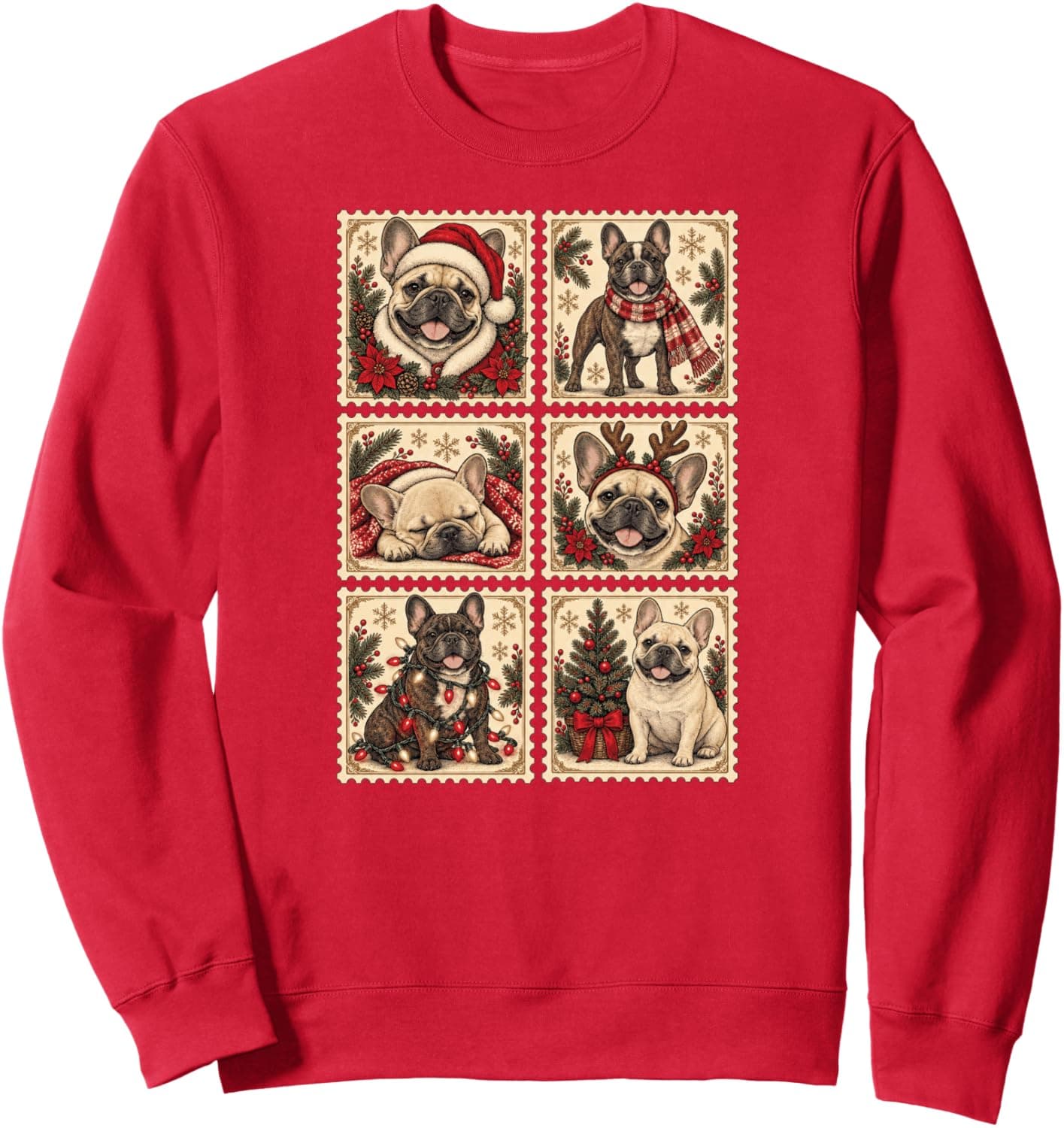 Christmas French Bulldog Holiday Xmas Frenchie Dog Lover Sweatshirt - Trending Amazon merch on demand shirt with BSR 2,443,954