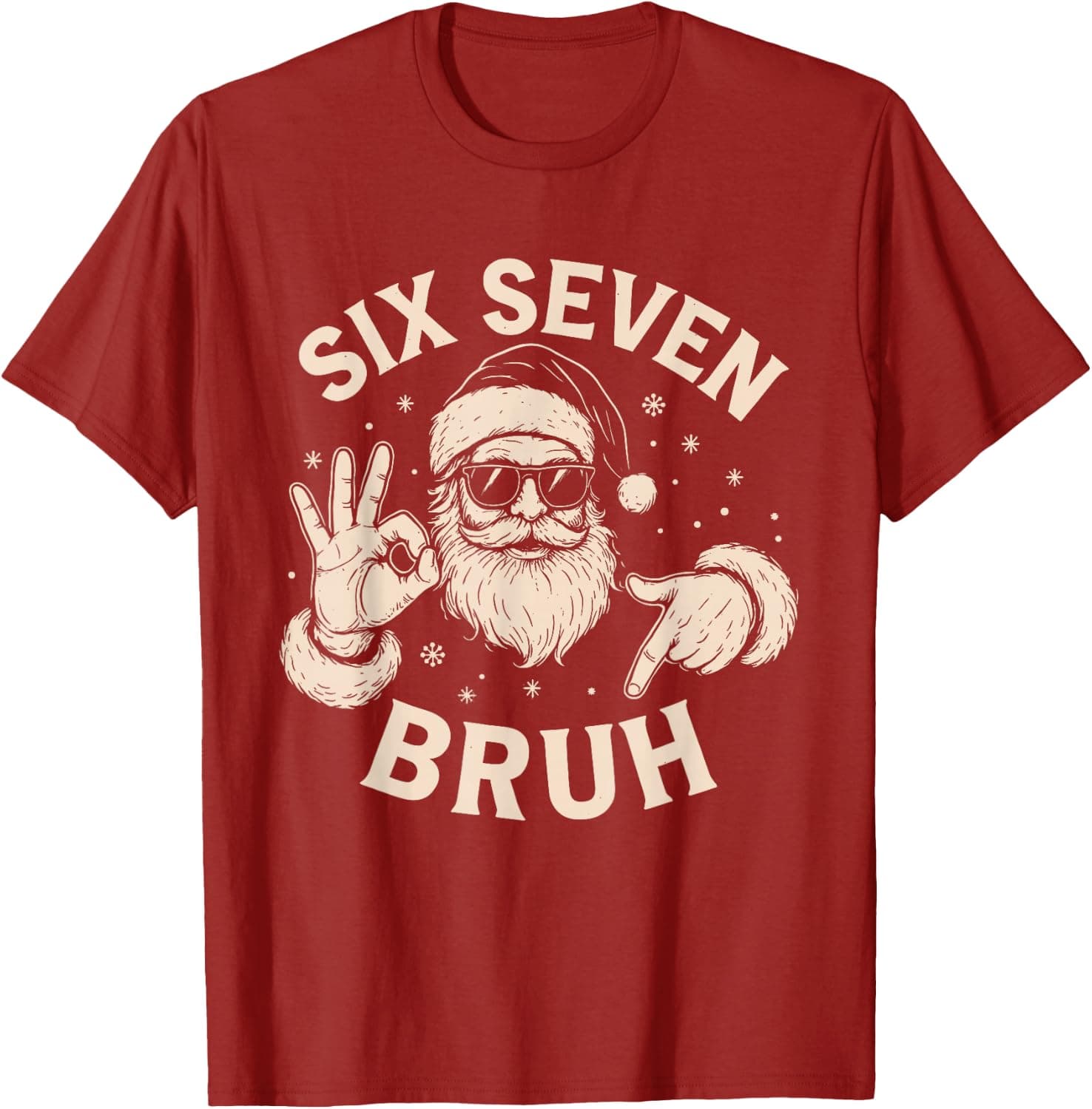 Bruh 67 Christmas Santa Six Seven 6 7 Boys Christmas Pajamas T-Shirt - Trending POD product with BSR 121,236