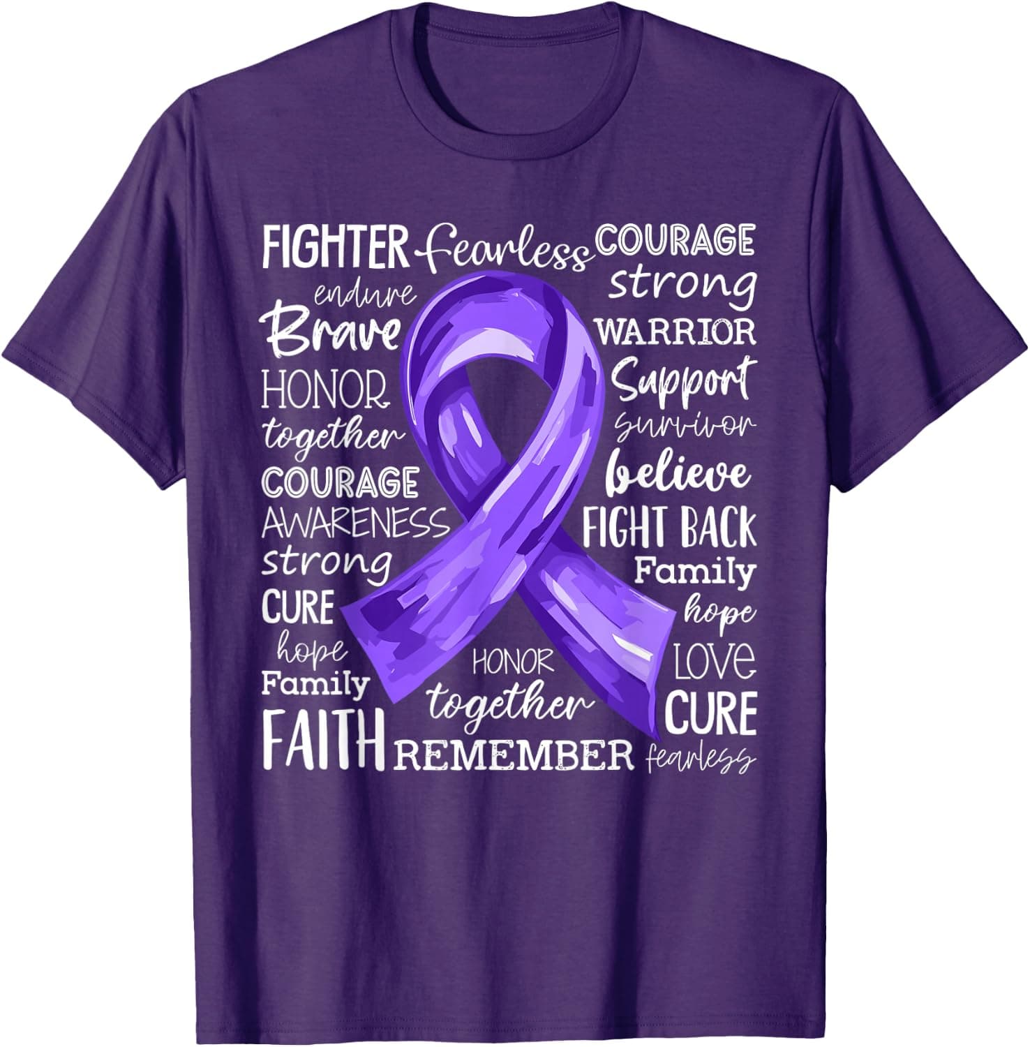 Purple Ribbon Alzheimer's Awareness Support Men Women T-Shirt - Trending Amazon merch on demand shirt with BSR 994,784