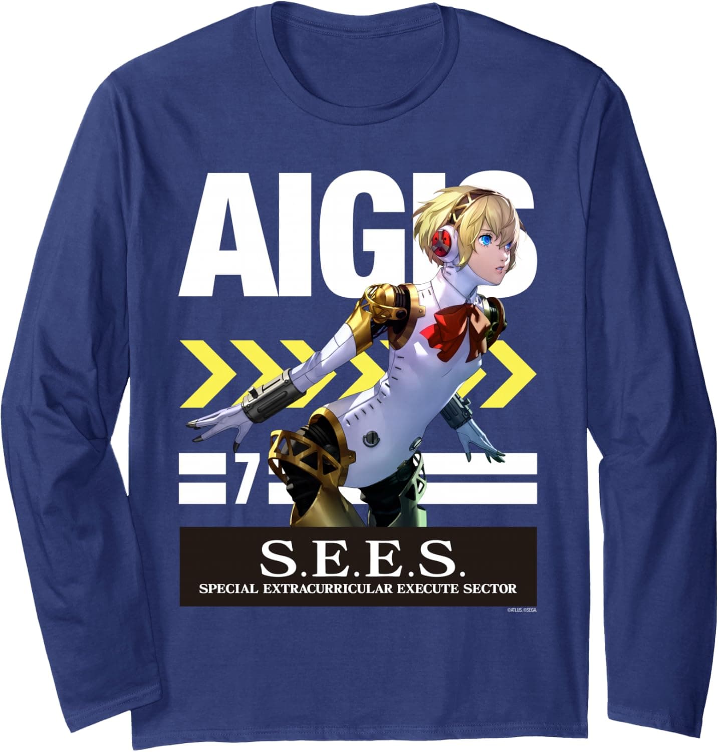 ATLUS Persona 3 Reload Aigis S.E.E.S. Long Sleeve T-Shirt - Trending Amazon merch on demand shirt with BSR 1,282,592