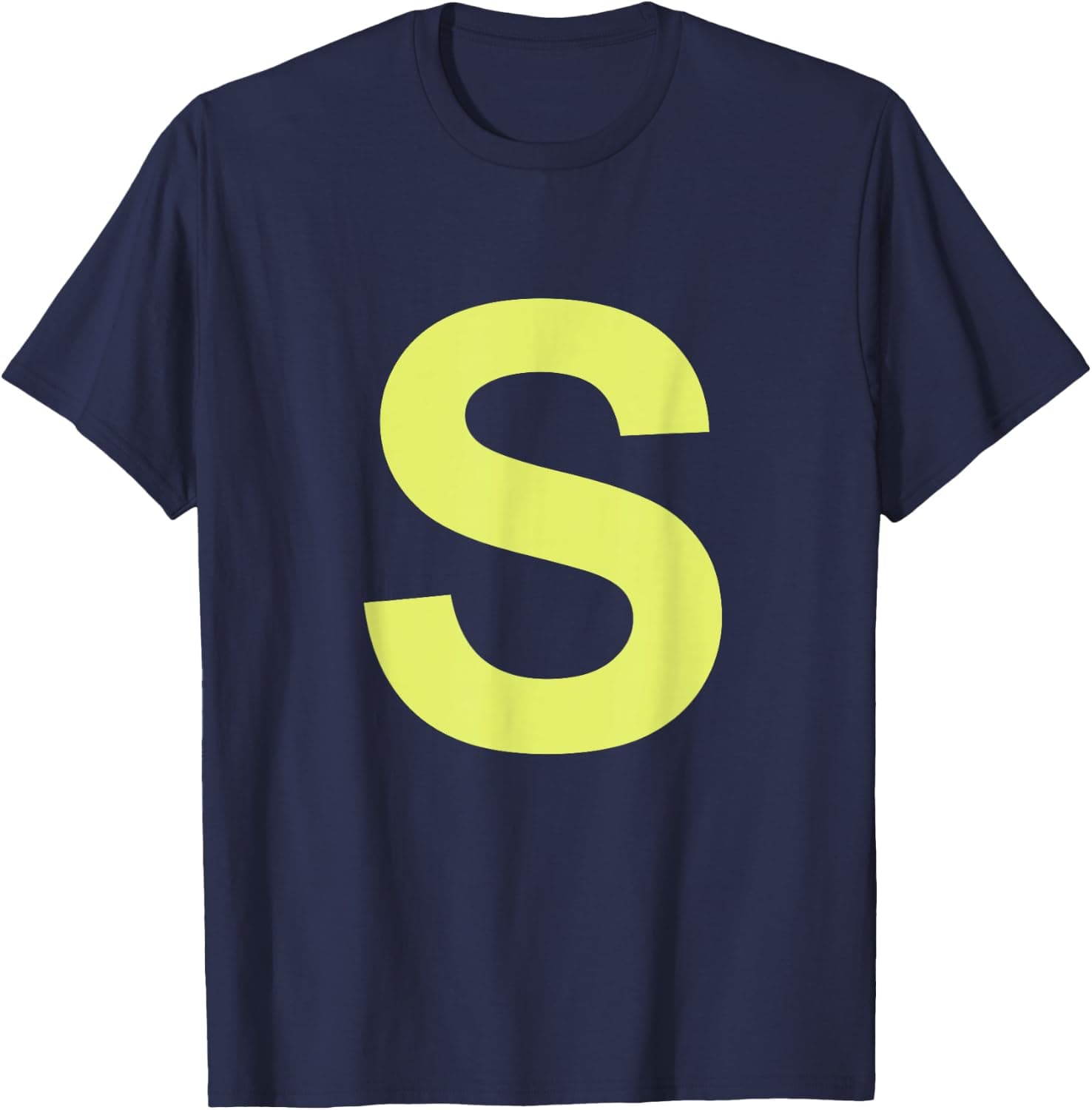 Letter S Large Yellow on Blue T-Shirt - Trending Amazon merch on demand shirt with BSR 832,327