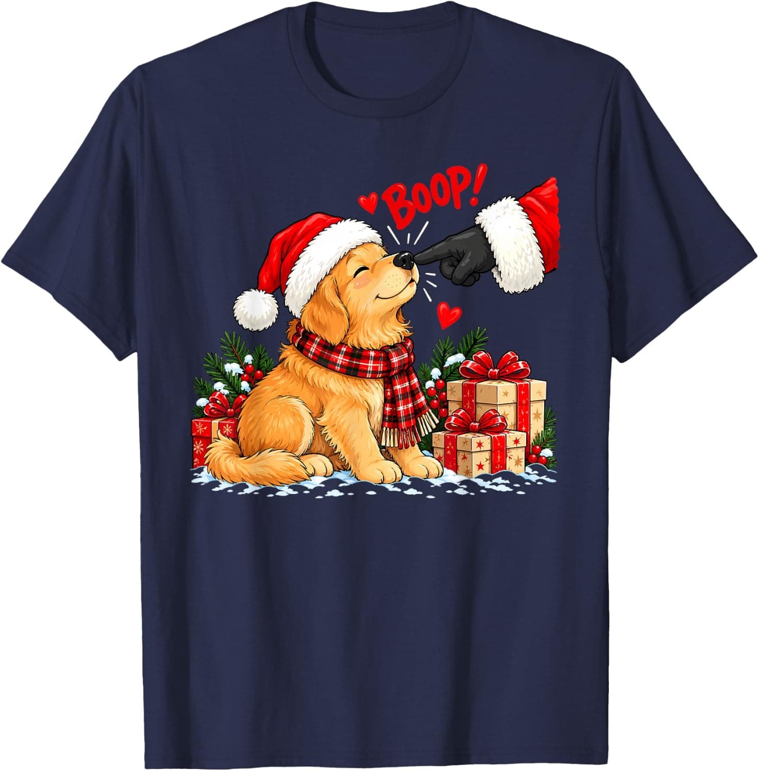 Santa Boop Golden Retriever Funny Christmas T-Shirt - Trending Amazon merch on demand shirt with BSR 1,269,850