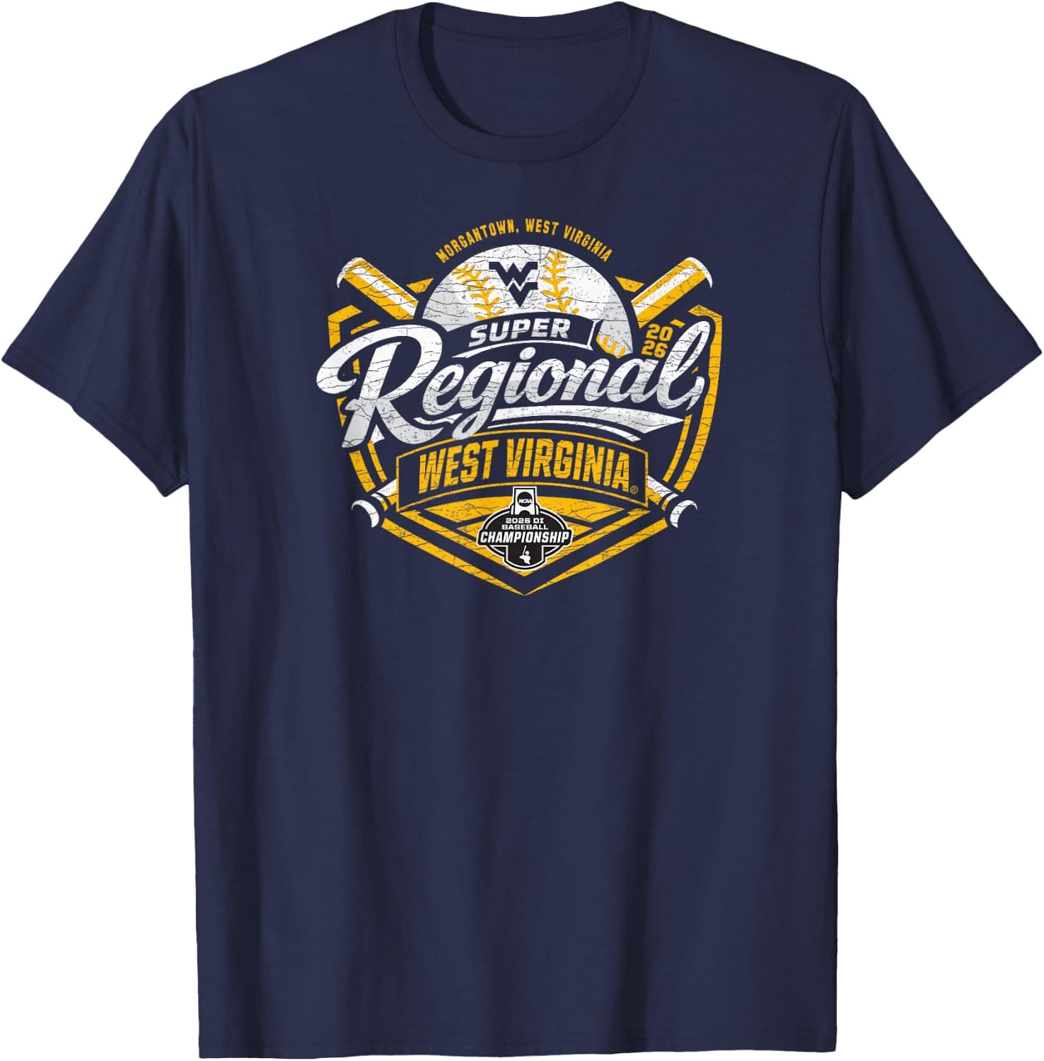 West Virginia Mountaineers Super Regionals Baseball 2026 CWS T-Shirt - Trending POD product with BSR 182,687
