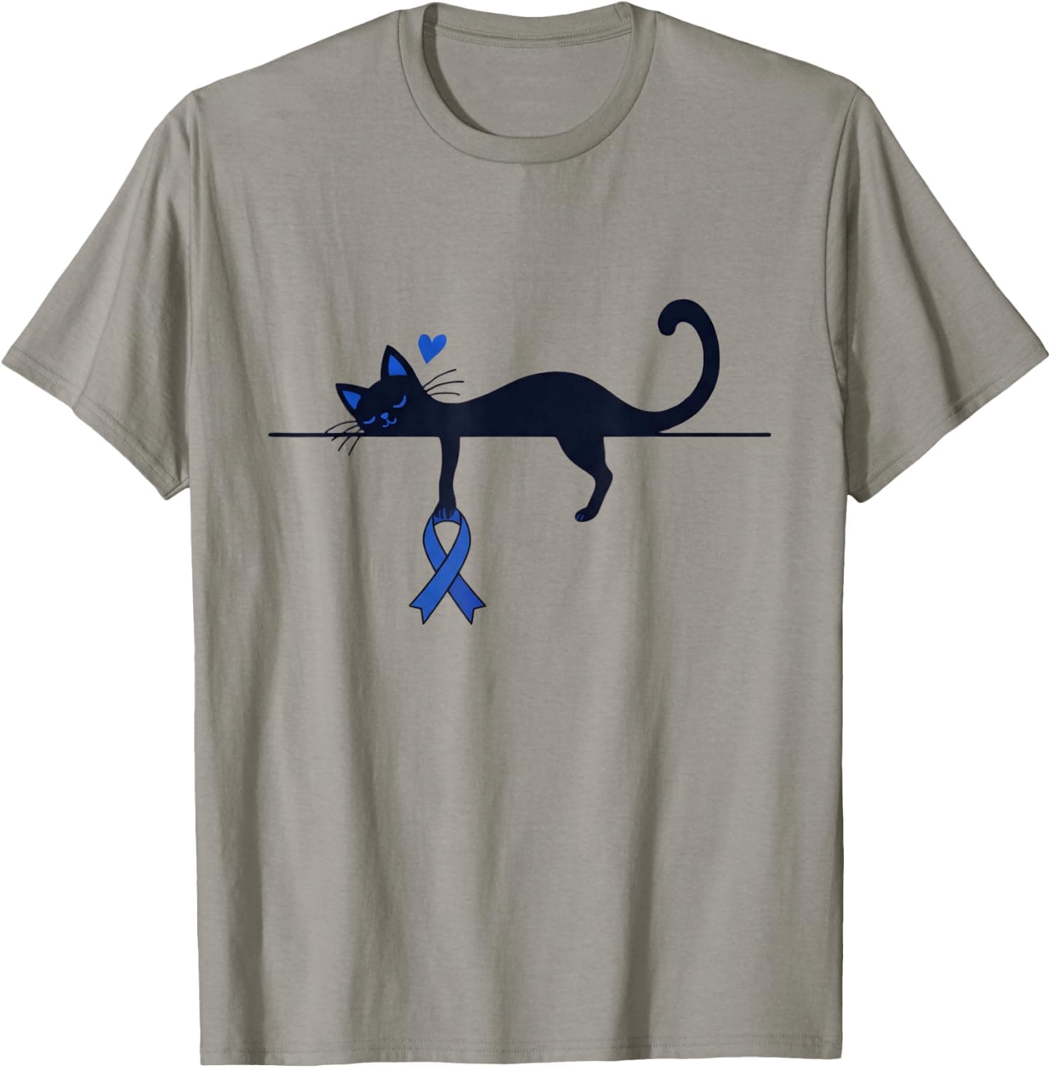 Blue Ribbon Cat National Diabetes Awareness Month T-Shirt - Trending Amazon merch on demand shirt with BSR 1,264,892