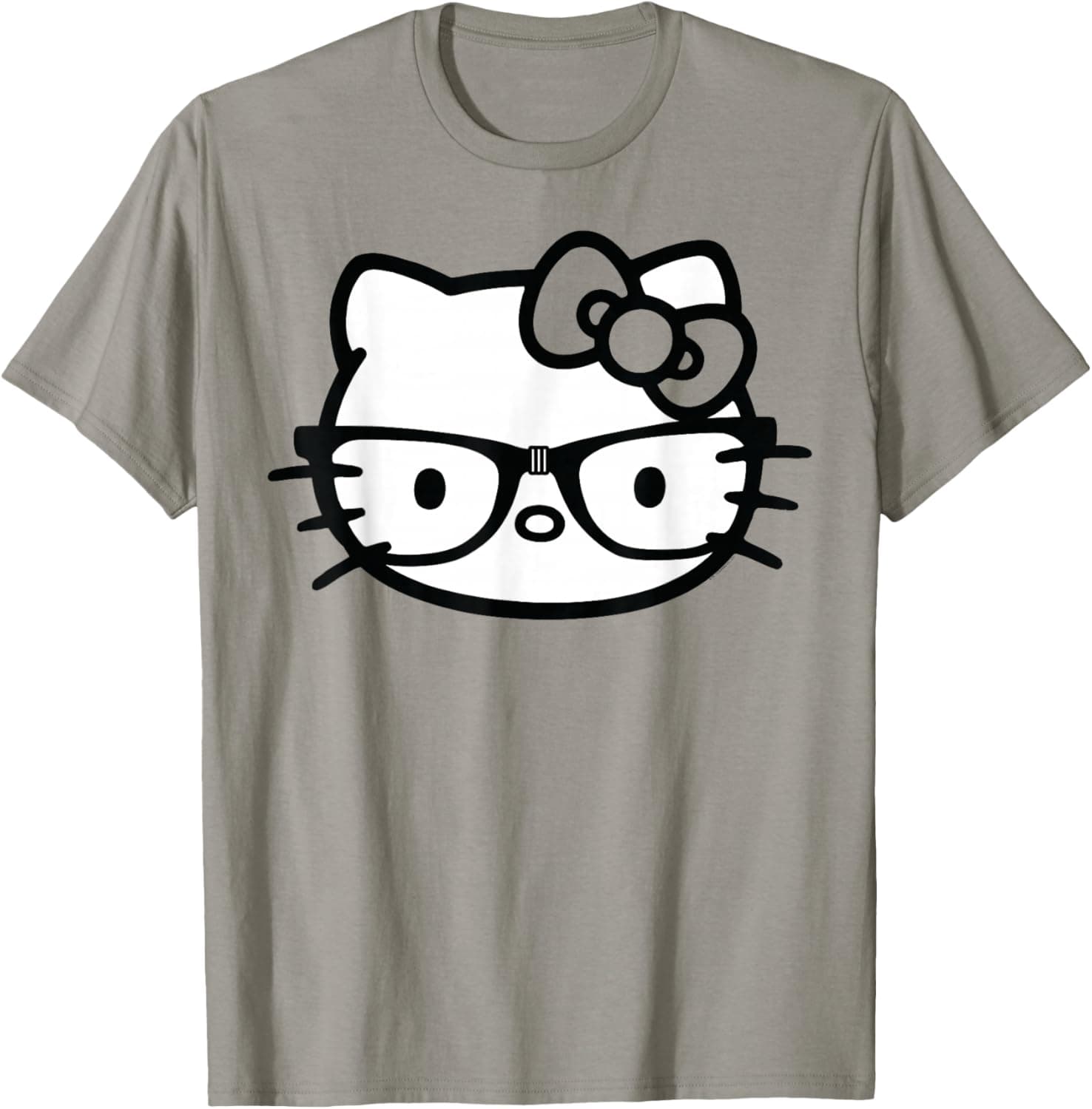 Hello Kitty Black and White Nerd Glasses Short Sleeve T-Shirt - Trending POD product with BSR 102,133