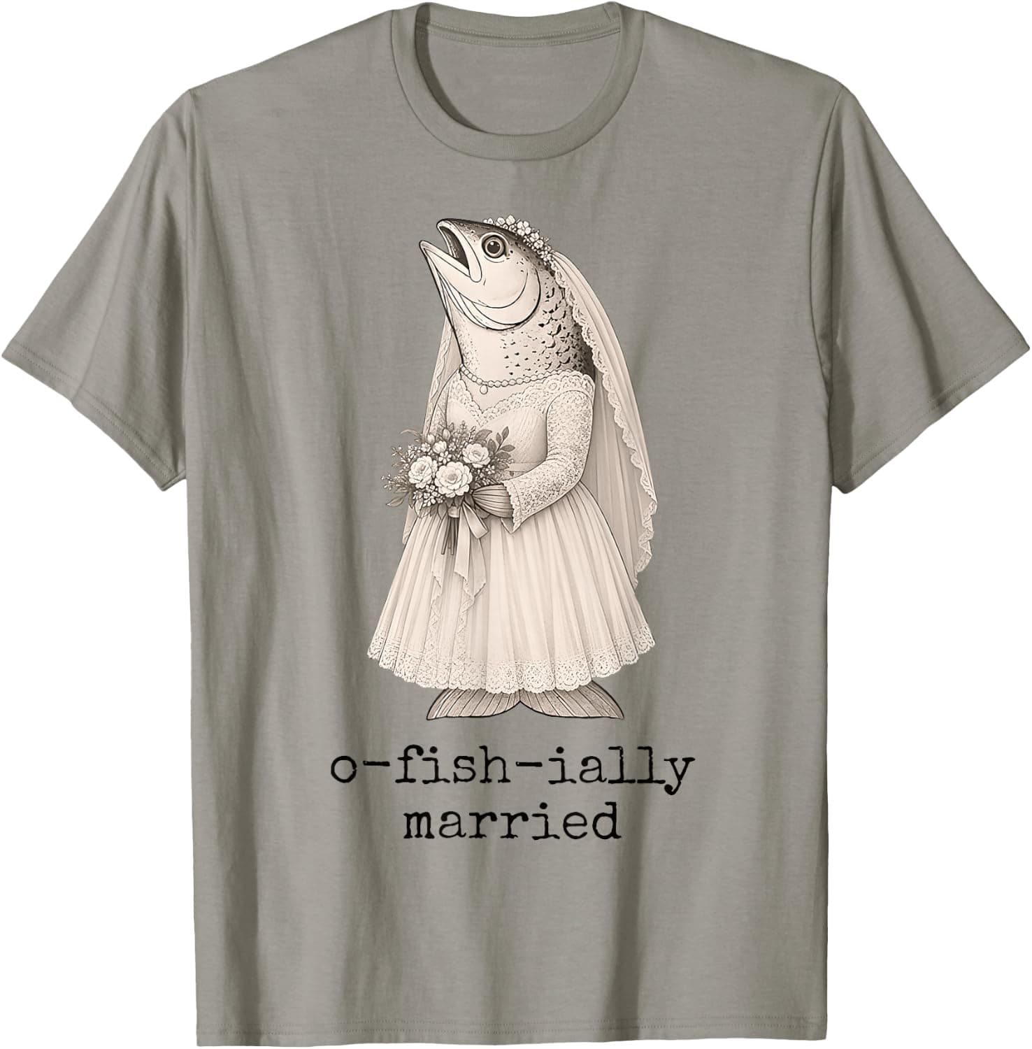 O-Fish-ially Married Just Married Fish Matching Newlywed T-Shirt - Trending POD product with BSR 1,959,406