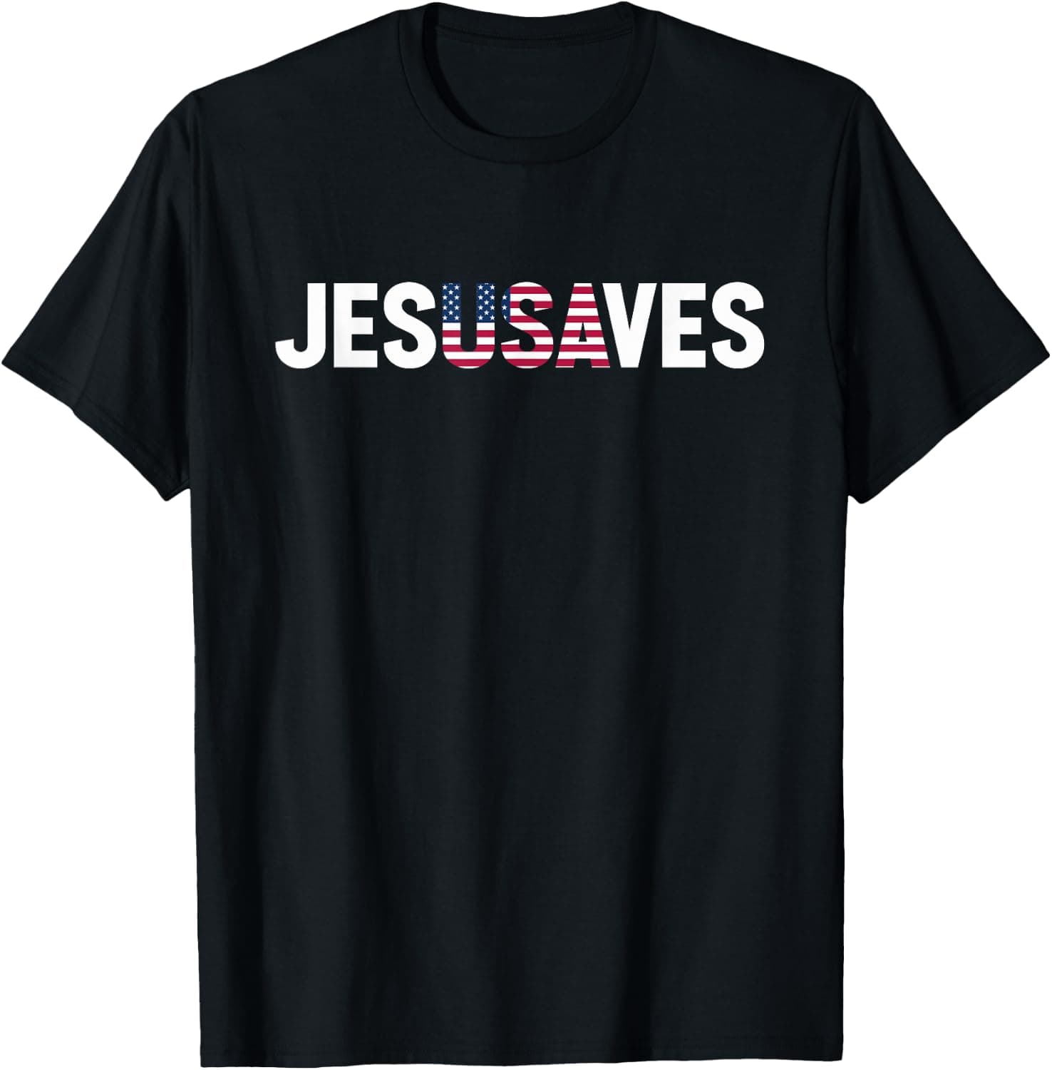 4th of July Christian Jesus Saves USA Flag Patriotic T-Shirt - Trending POD product with BSR 129,576