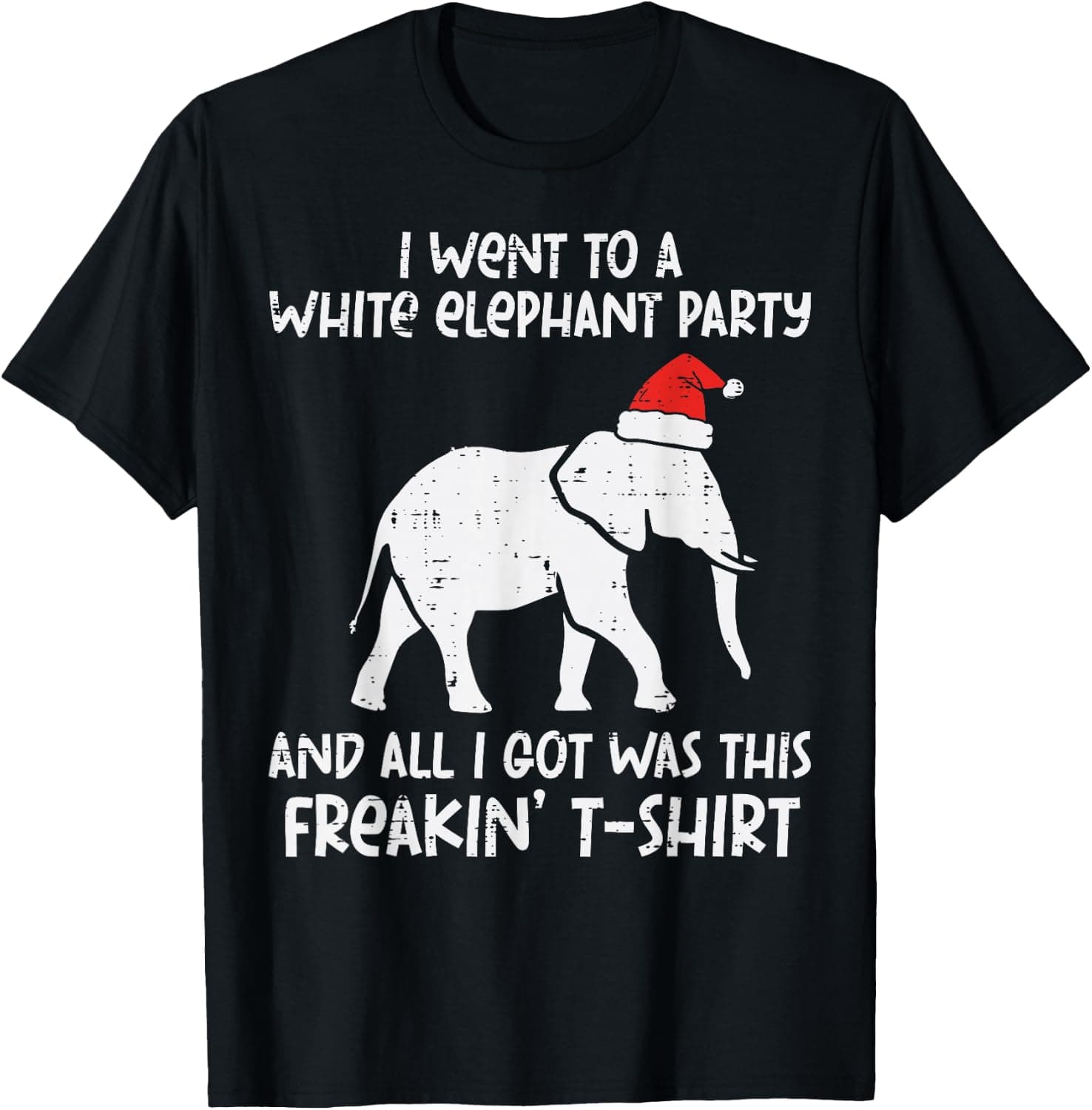 White Elephant Gifts Funny Christmas Party Men Women Kids T-Shirt - Trending Amazon merch on demand shirt with BSR 1,184,738