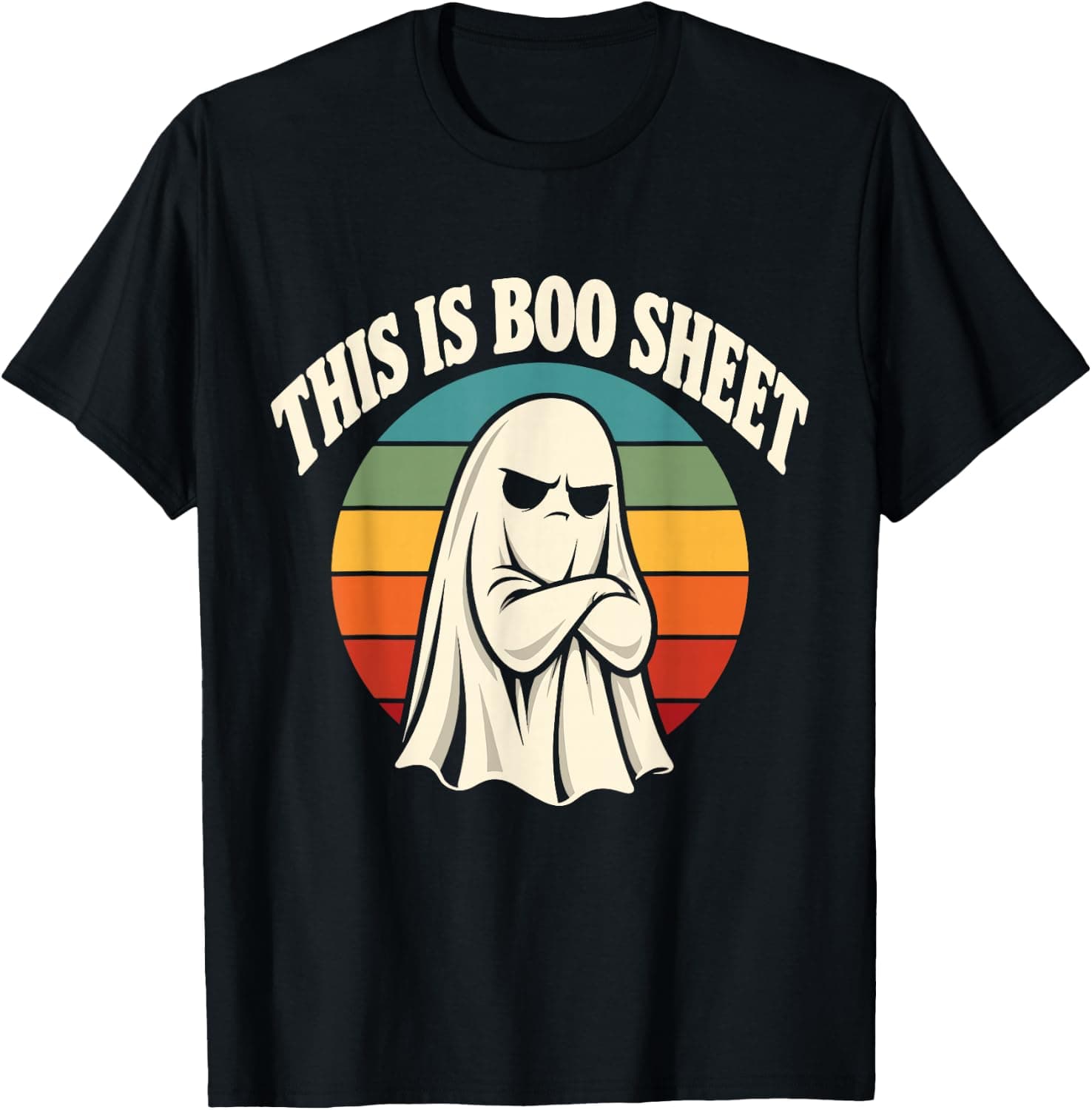 This is Boo Sheet Funny Ghost Retro Halloween Sarcasm T-Shirt - Trending Amazon merch on demand shirt with BSR 2,857,041