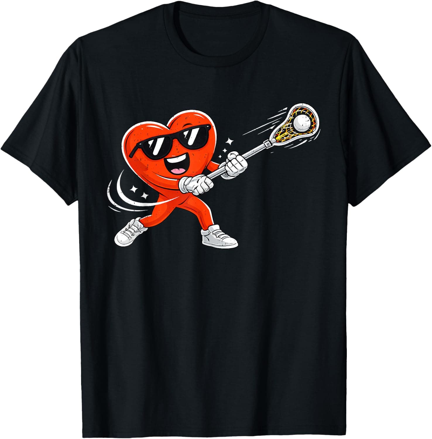 Valentine Lacrosse Heart Sport Valentines Day Men Boys Kids T-Shirt - Trending POD product with BSR 304,695