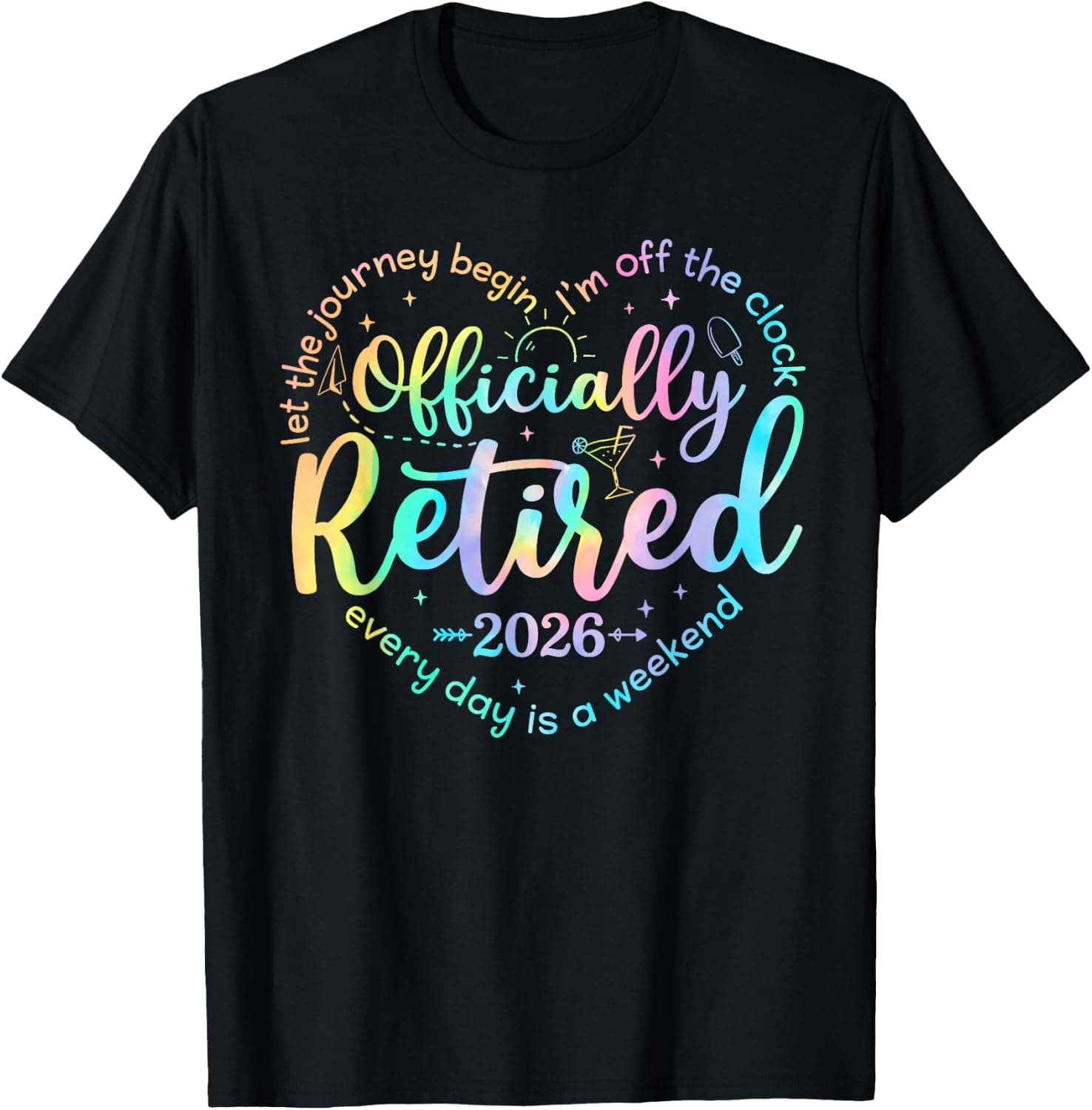 Retro Officially Retired 2026 Heart Funny Retirement Women T-Shirt - Trending POD product with BSR 242,177
