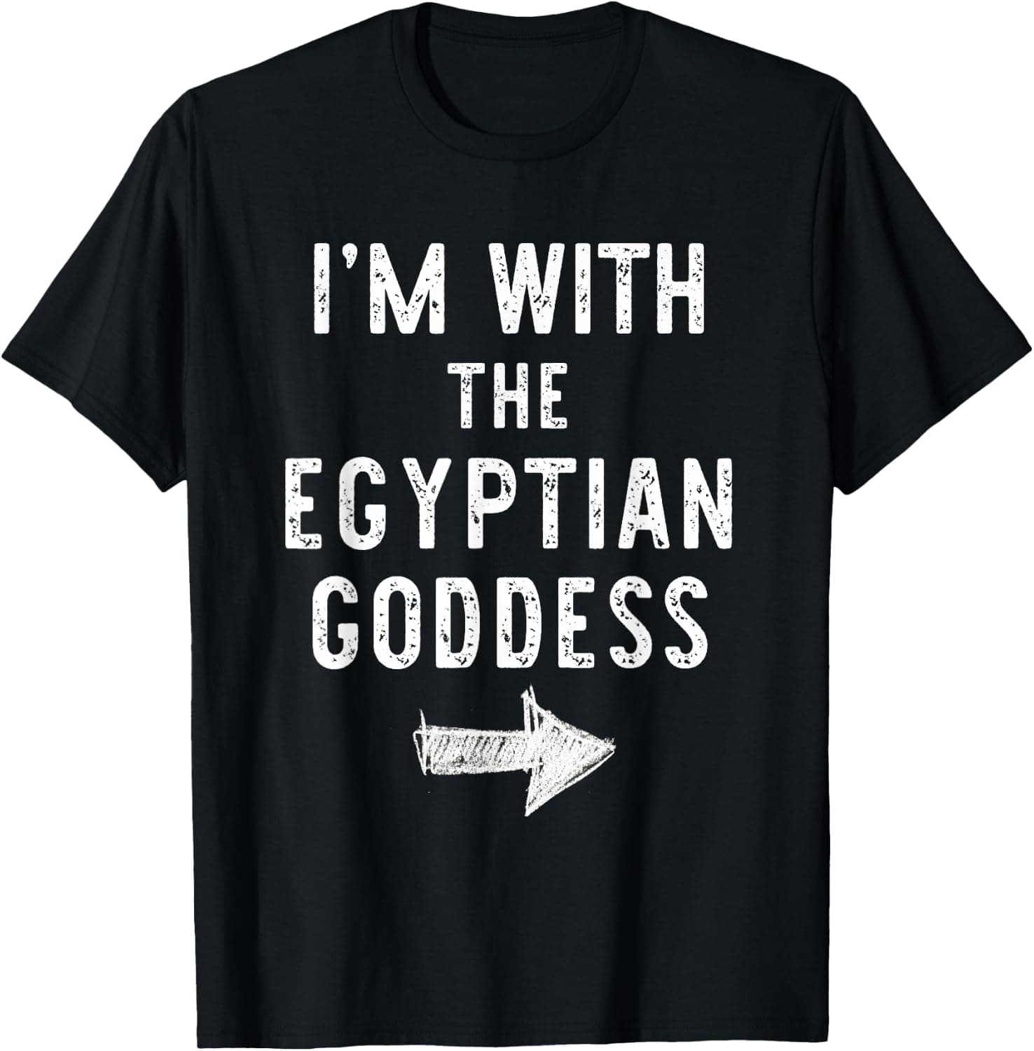 I’m with The Egyptian Goddess Funny Halloween Couple Costume T-Shirt - Trending Amazon merch on demand shirt with BSR 1,364,687