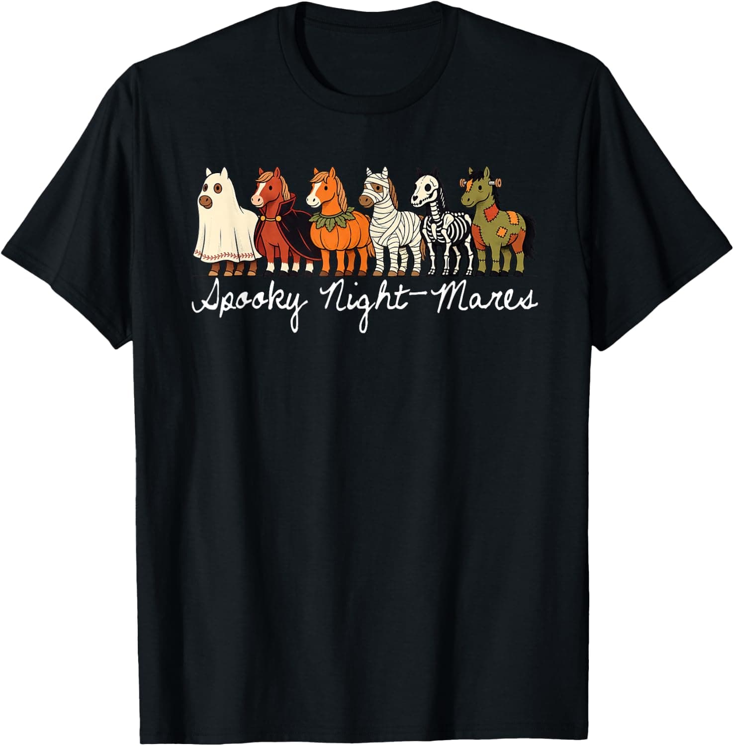 Spooky Night-Mares Halloween Horse Ghost Funny Spooky Season T-Shirt - Trending POD product with BSR 1,490,803