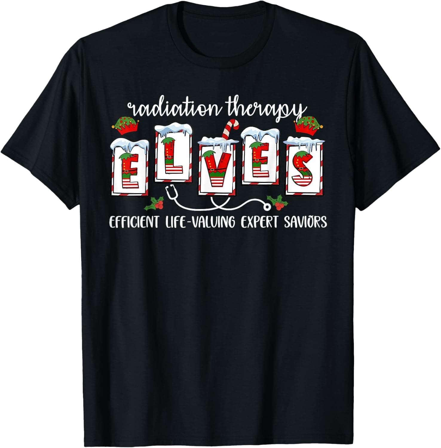 Radiation Therapy Christmas Radiation Therapist Xmas Holiday T-Shirt - Trending Amazon merch on demand shirt with BSR 1,312,458