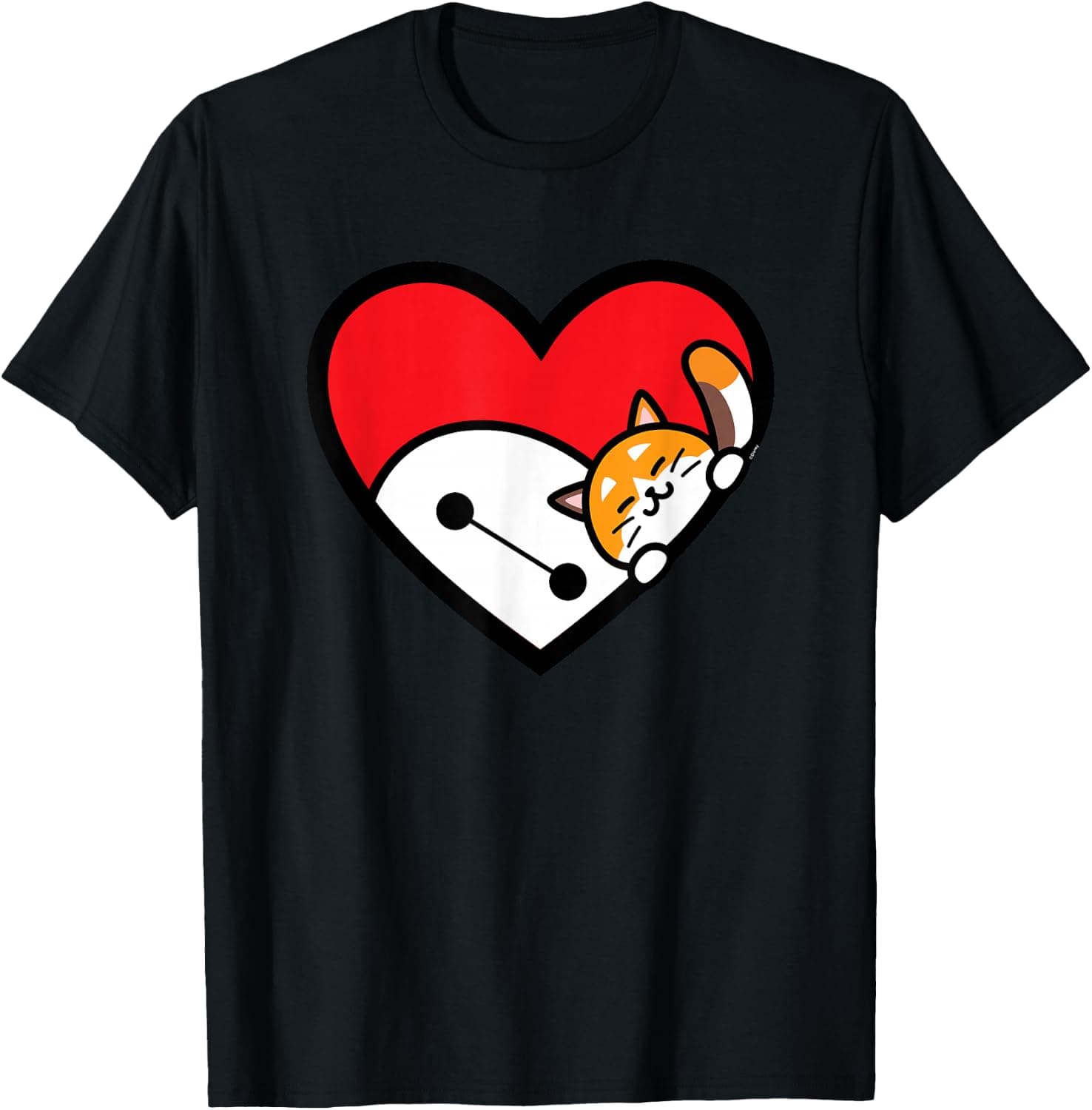Disney Baymax & Mochi Big Hero 6 Valentine's Day Heart T-Shirt - Trending Amazon merch on demand shirt with BSR 1,073,662