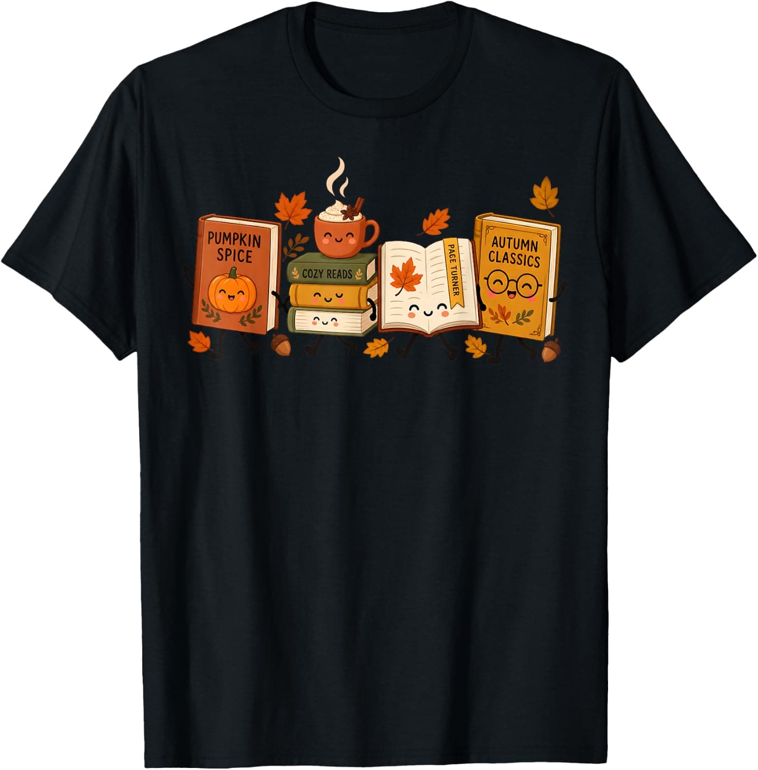 Thanksgiving Pumpkin Spice Books Reader Autumn Fall T-Shirt - Trending POD product with BSR 784,950