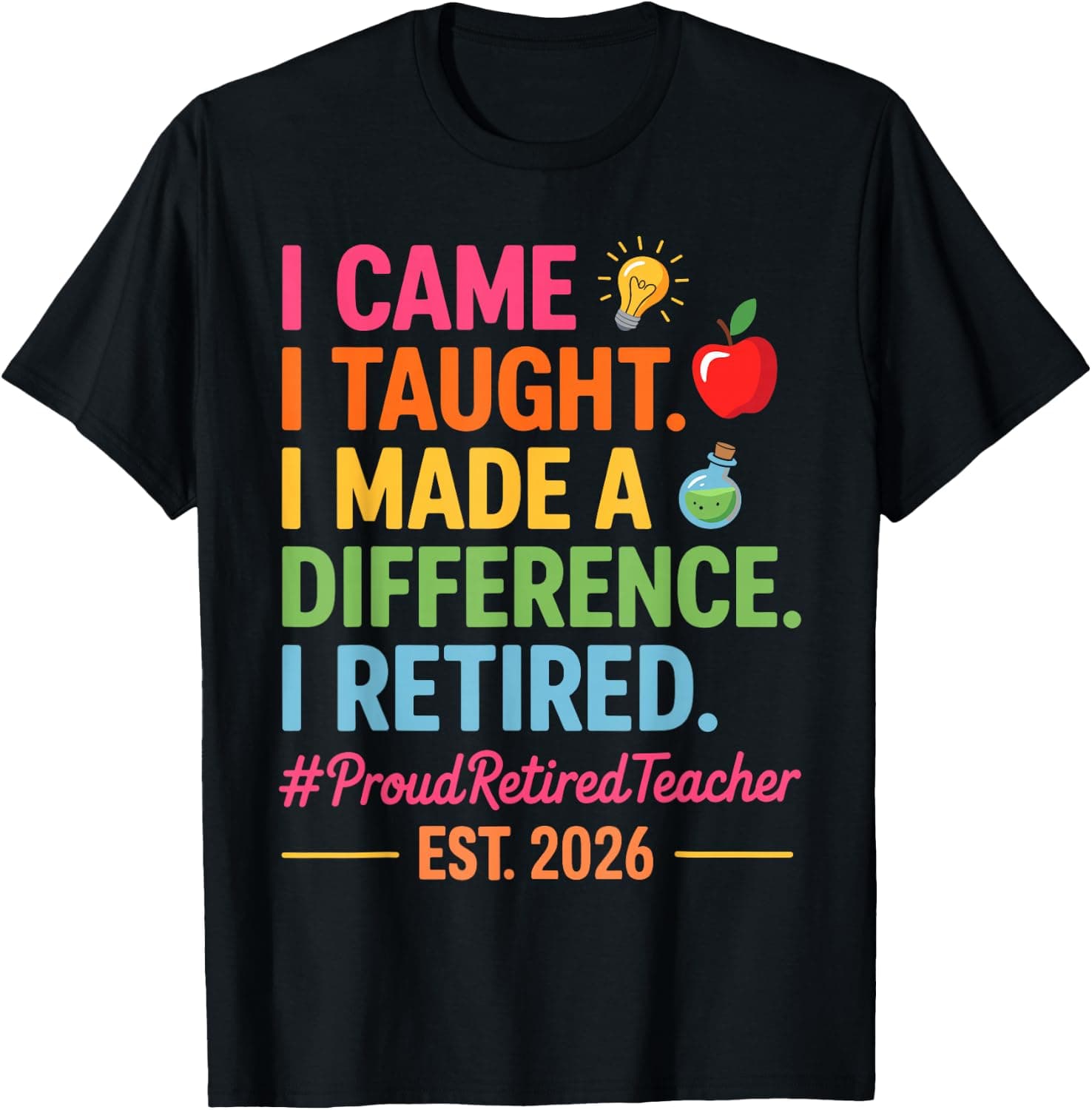 I Came I Taught I Made a Difference Retired Teacher 2026 T-Shirt - Trending POD product with BSR 205,194