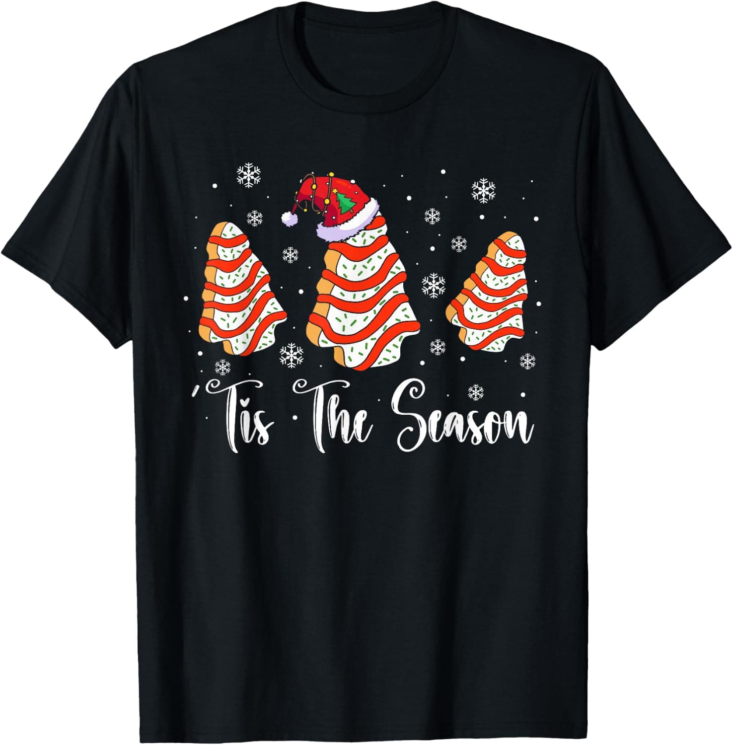 Funny Tis The Season Design Christmas Tree Cakes Debbie Xmas T-Shirt - Trending Amazon merch on demand shirt with BSR 1,024,724