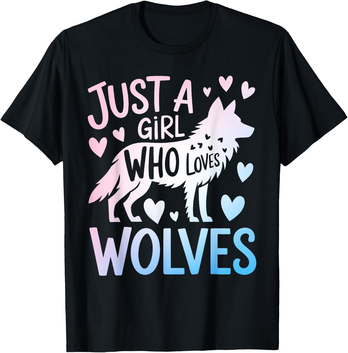 Funny Wolf Art for Women Girls Howling Wolf Pack Wolf Lover T-Shirt - Trending Amazon merch on demand shirt with BSR 1,502,457