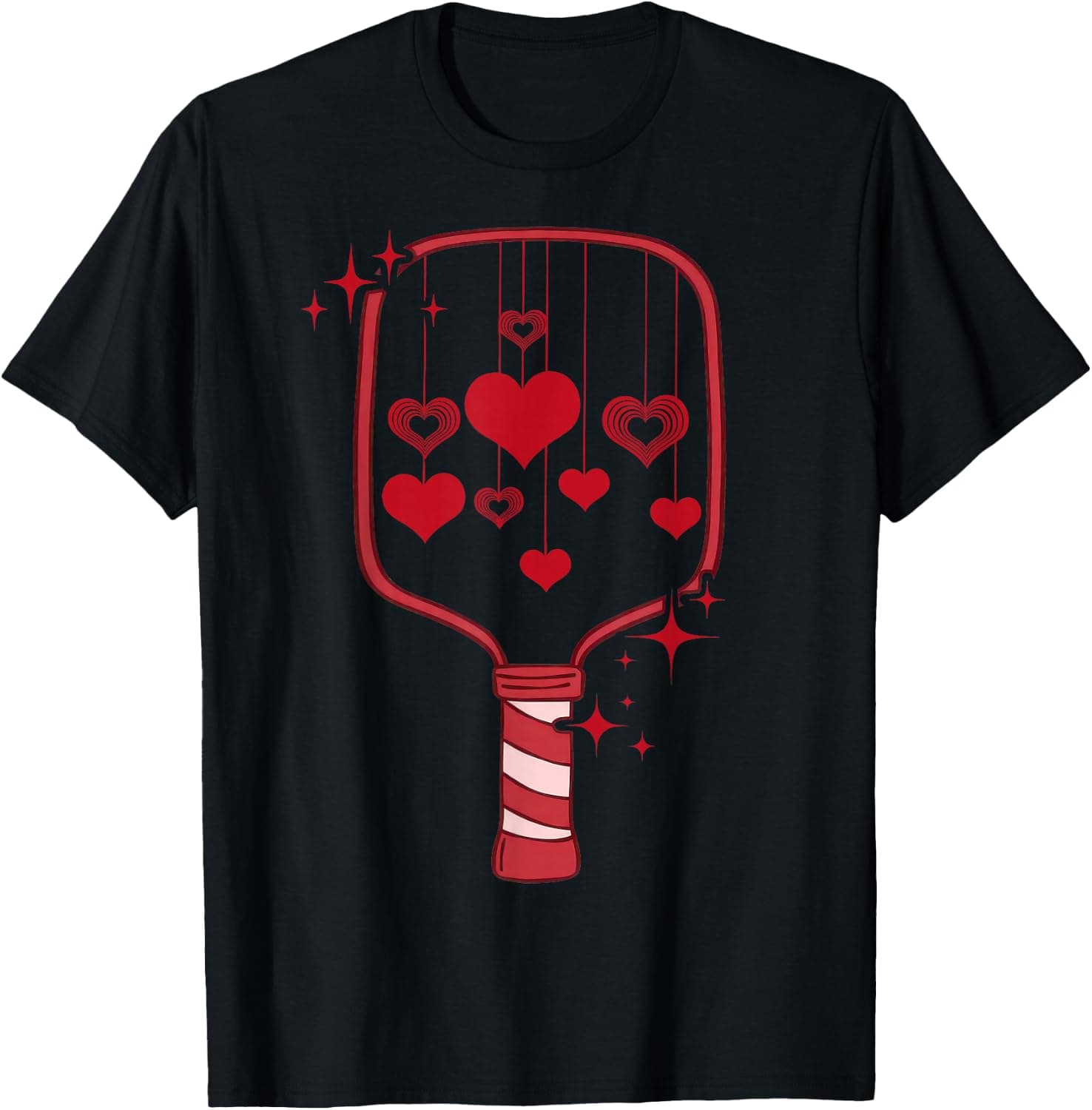 Pickleball Paddle Heart Valentines Day Racquetball Men Women T-Shirt - Trending POD product with BSR 216,547