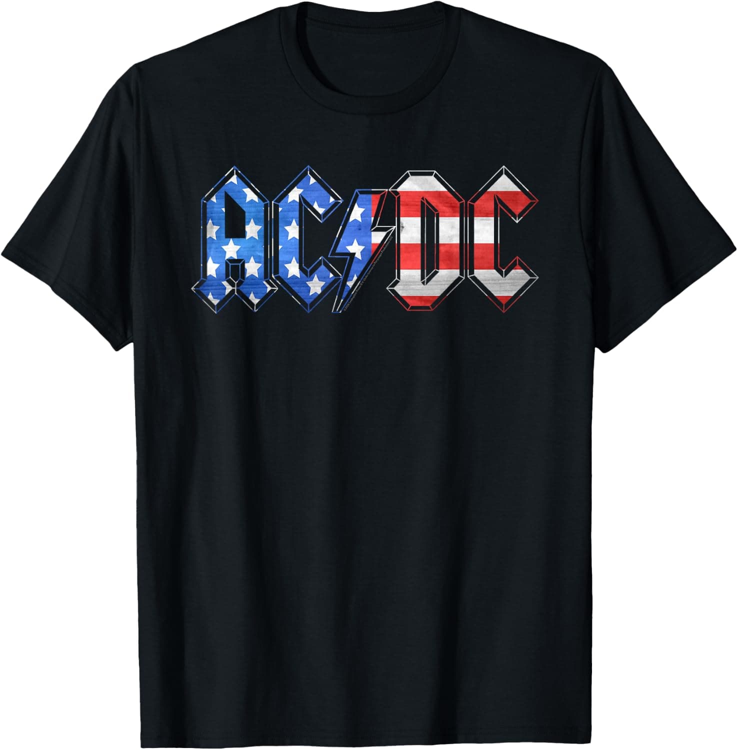 AC/DC Old Glory American Flag Logo T-Shirt - Trending POD product with BSR 161,421