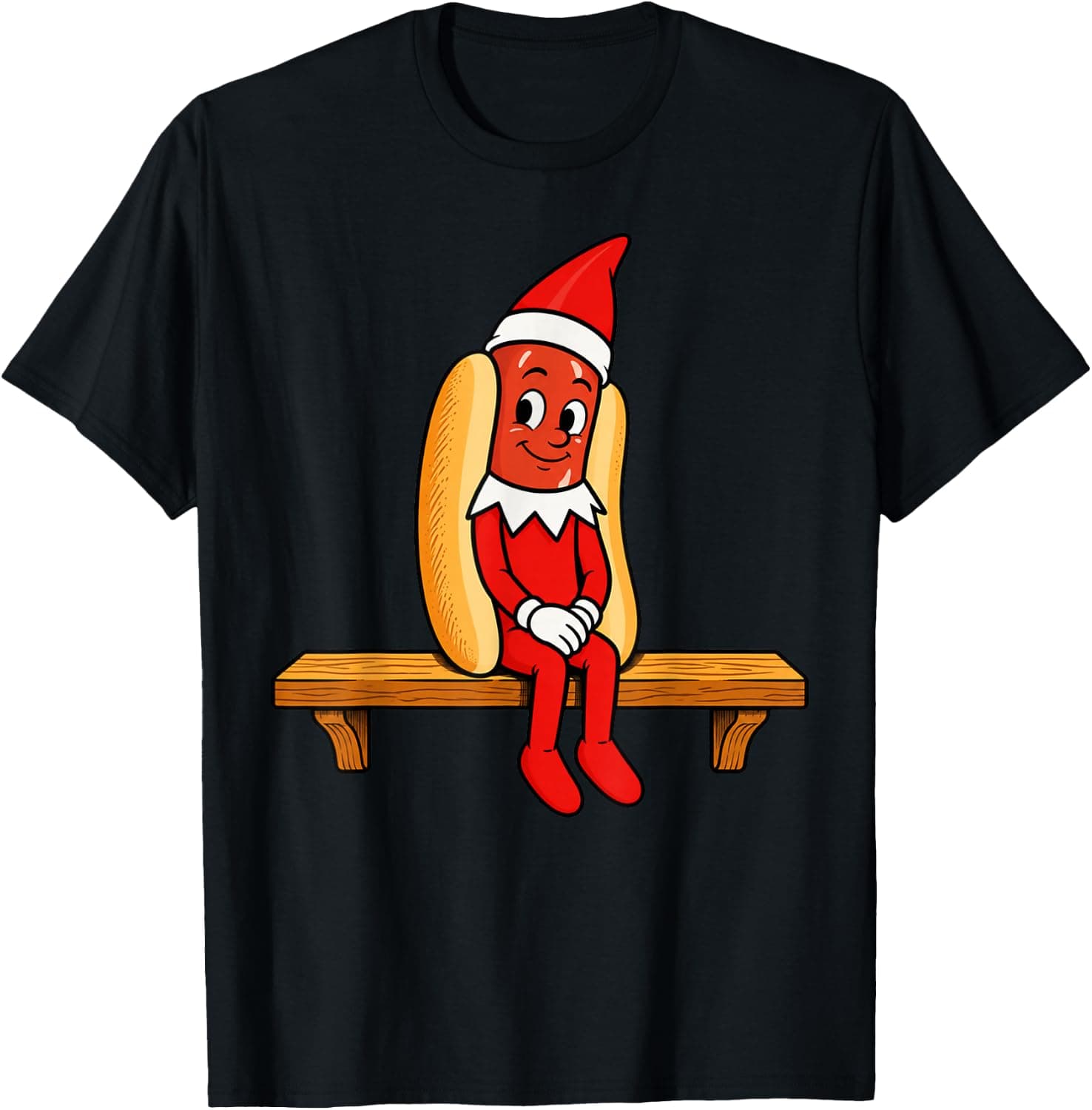Glizzy On The Shelf Christmas Hotdog Funny Holiday Cartoon T-Shirt - Trending POD product with BSR 1,356,073