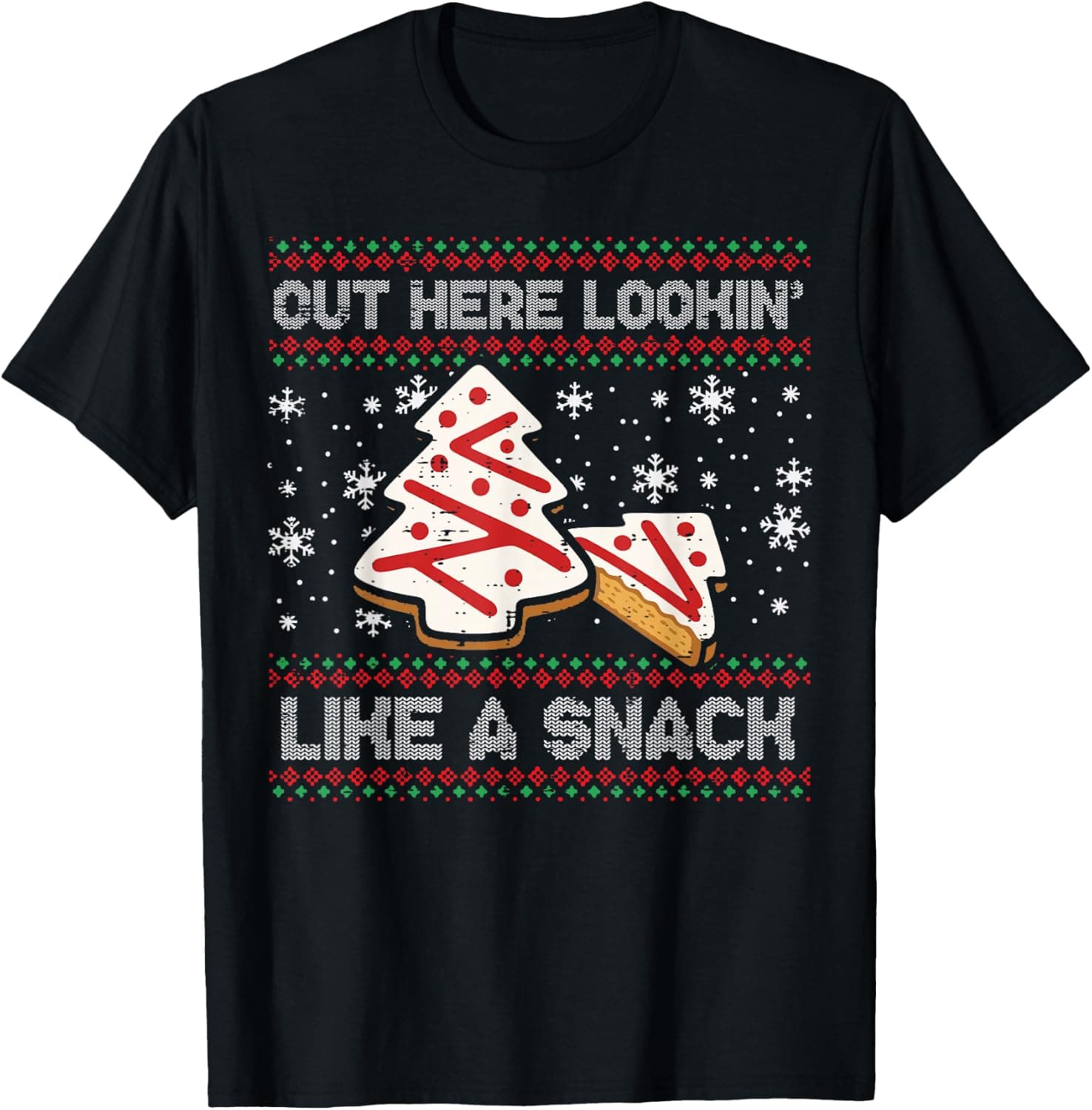 Cookies Out Here Lookin Like Snack Christmas Men Women Kids T-Shirt - Trending Amazon merch on demand shirt with BSR 1,722,719