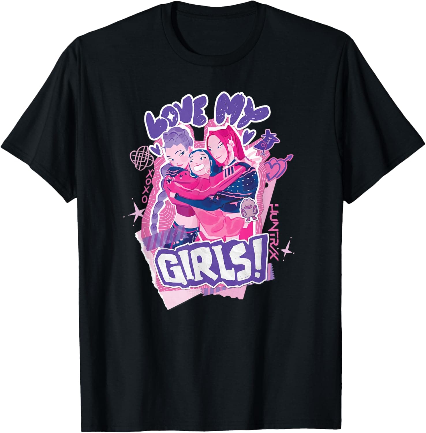 Kpop Demon Hunters Huntrix Love My Girls Rumi Mira Zoey T-Shirt - Trending Amazon merch on demand shirt with BSR 1,048,235