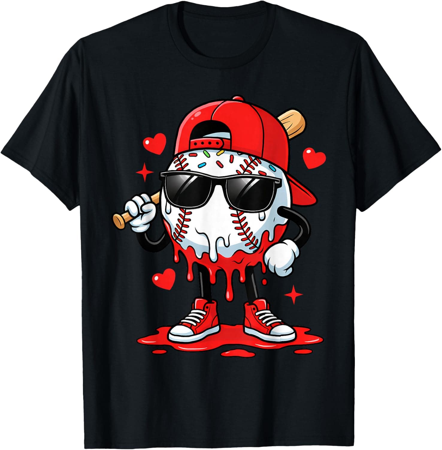 Baseball Drip Icecream Apparel Youth Boy Valentine T-Shirt - Trending POD product with BSR 306,157