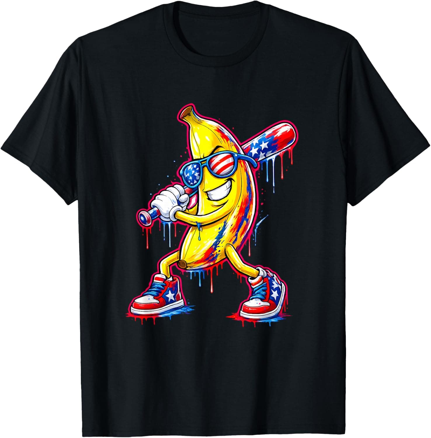 Funny Baseball Drip 4th of July Ice Cream Boys Kids Youth T-Shirt - Trending POD product with BSR 96,829